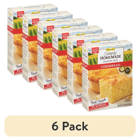 (6 pack) Fleischmann's Simply Homemade Corn Bread Baking Mix, 15 oz
