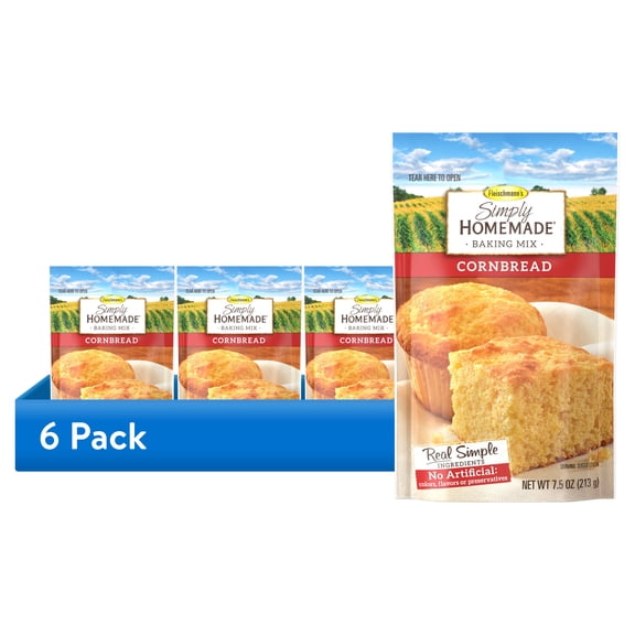 (6 pack) Fleischmann's Simply Homemade Cornbread Baking Mix, 7.5oz