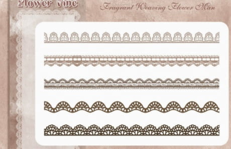 6-pack - Floral Bud Dream Yarn Lace Trim Journal Stickers Pack - Cross-border Retro Pet Stickers Journal Material Stickers