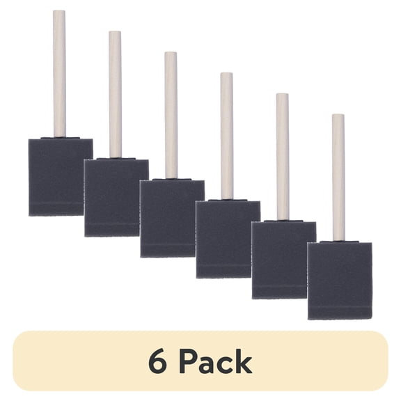 (6 pack) Foam Brush 2-in. Household Paintbrush for Paint and Craft Projects