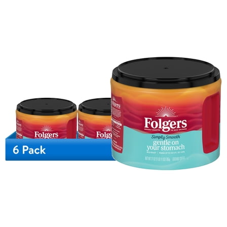 (6 pack) Folgers Simply Smooth Ground Coffee, Mild Roast, 27 Ounces