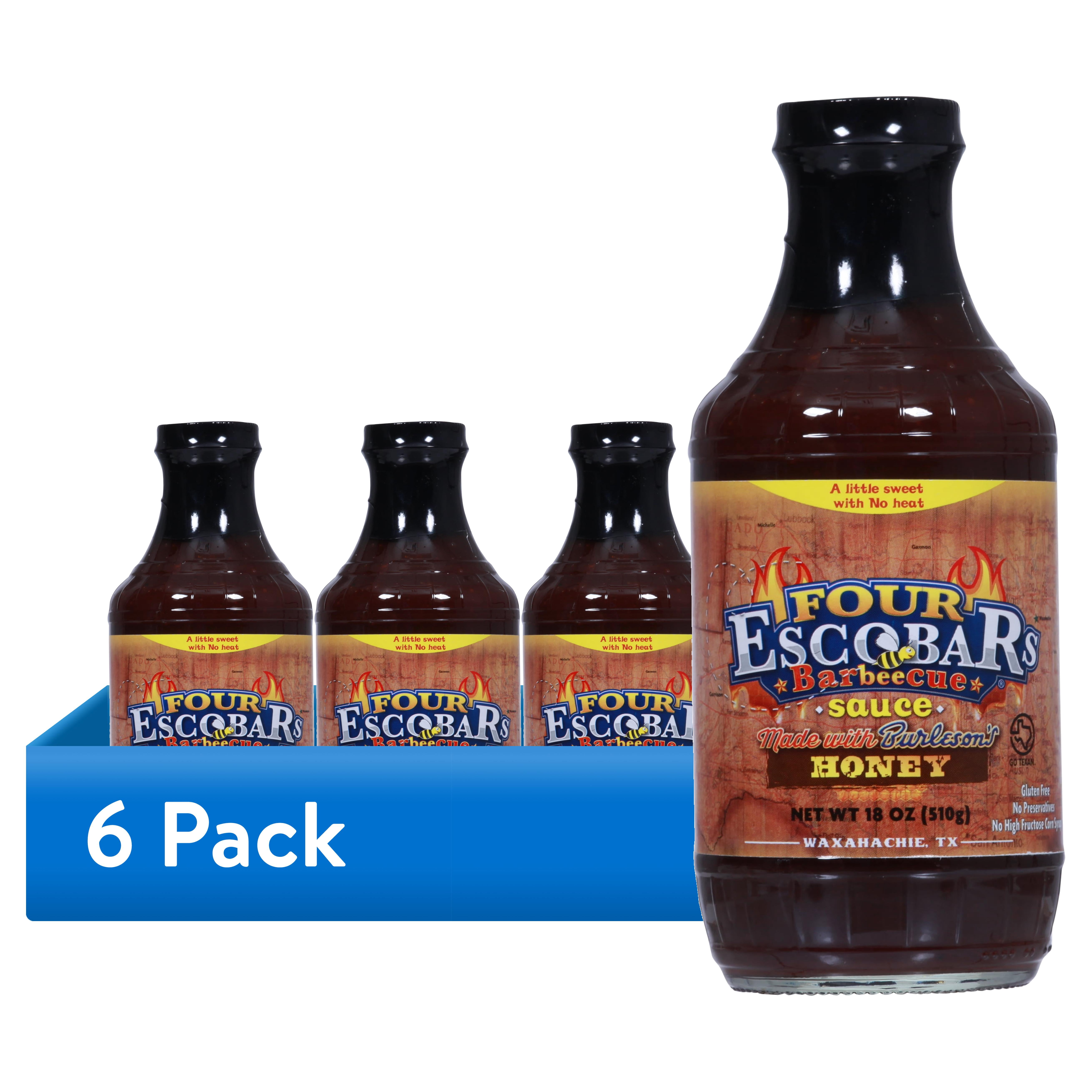 (6 pack) Four Escobars Honey Barbecue Sauce