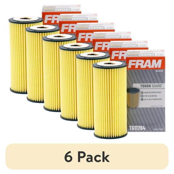 (6 pack) FRAM Tough Guard Oil Filter, TG11784, 15K mile Filter for Audi and Volkswagen Vehicles