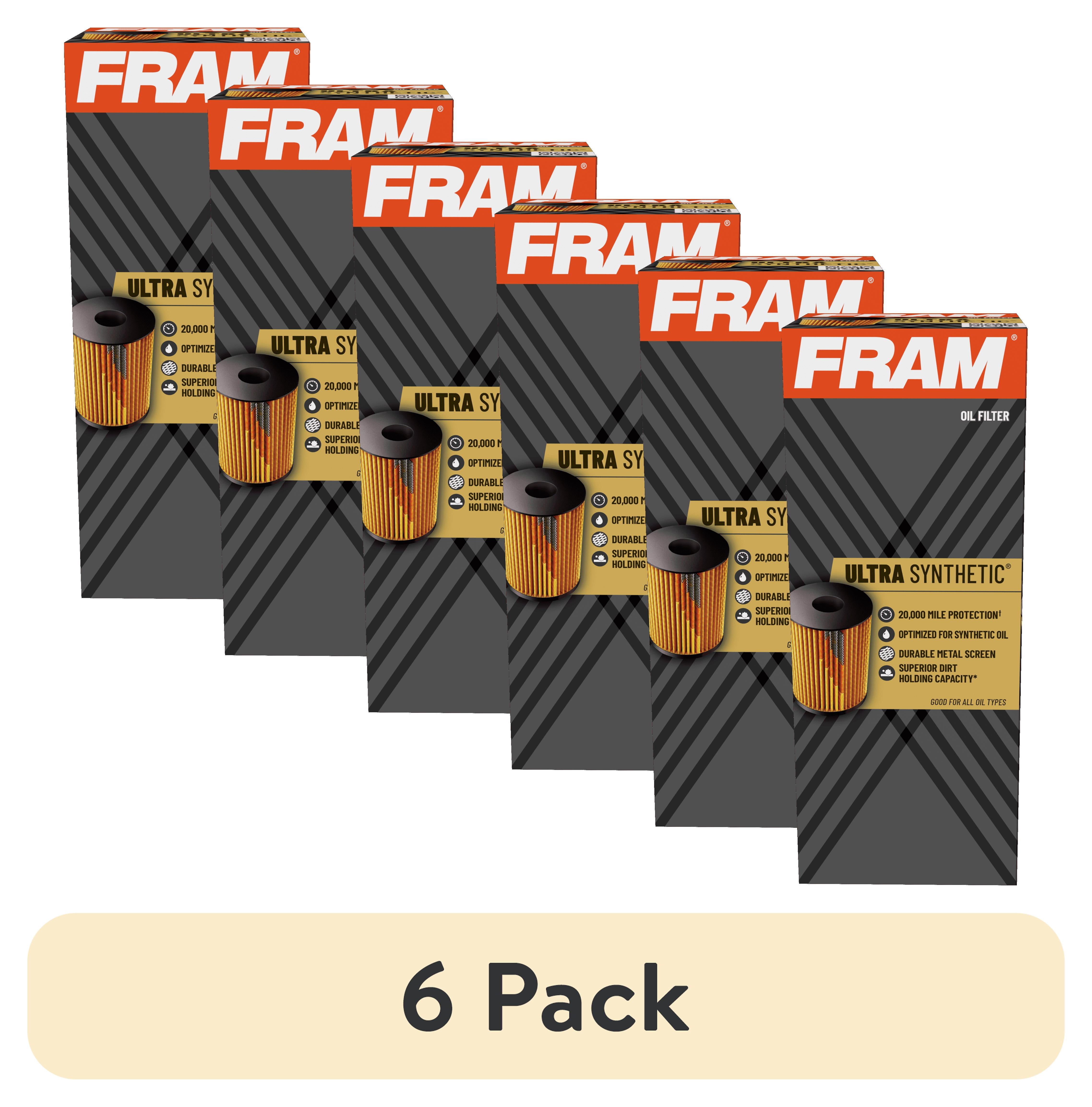 (6 pack) FRAM Ultra Synthetic Oil Filter, XG12811, 20K mile Replacement Filter for Select Vehicles