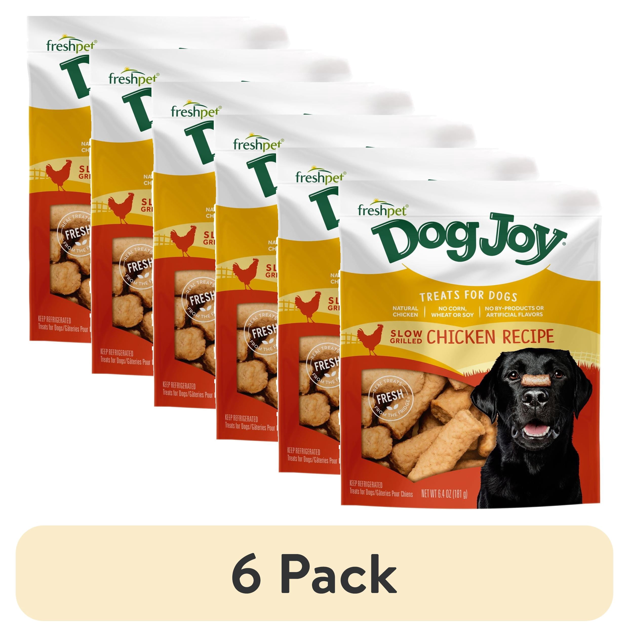 (6 pack) Freshpet Dog Treat, Dog Joy Slow Grilled Chicken Treat, 6.4 oz Bag