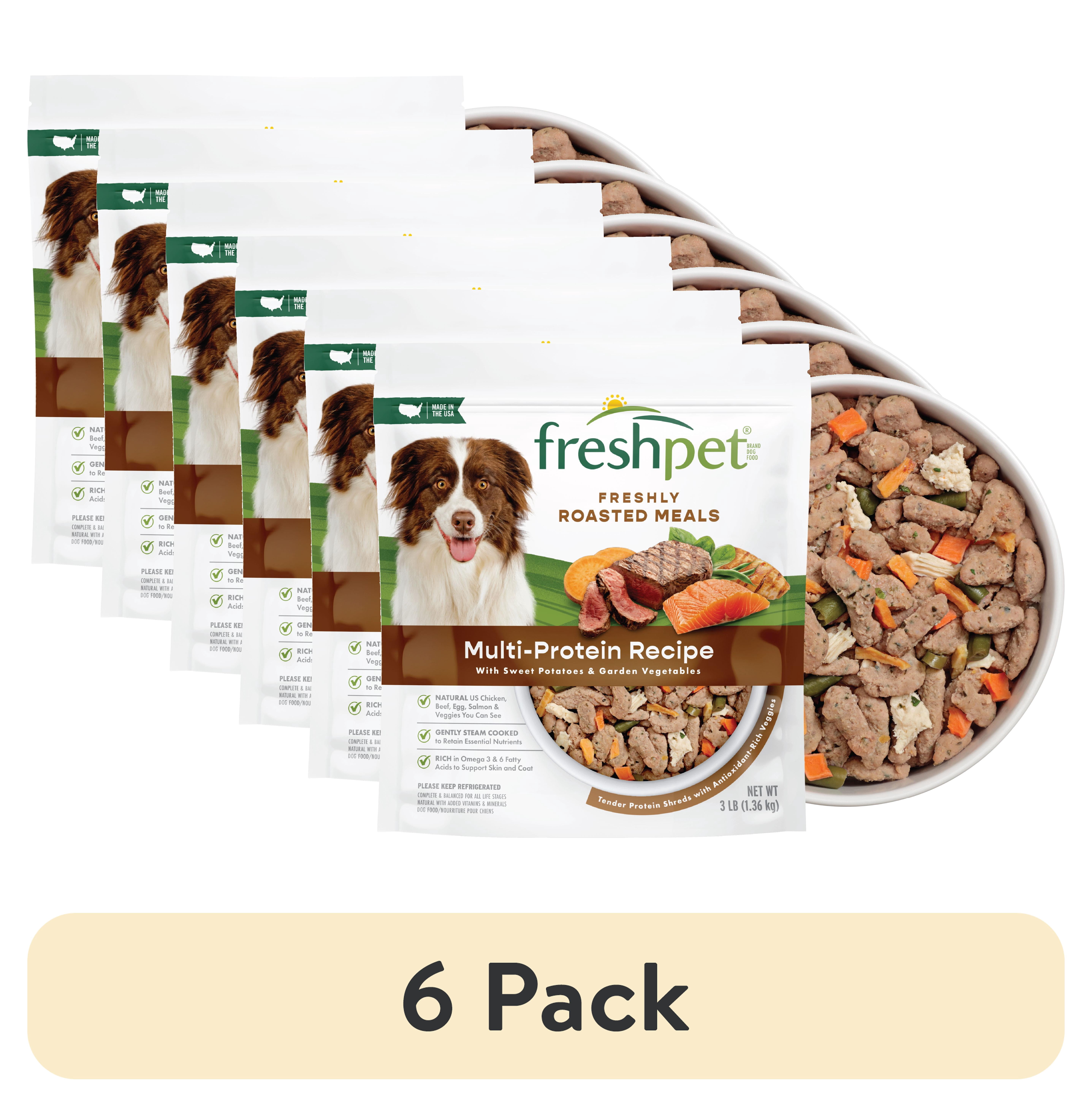 (6 pack) Freshpet Fresh Dog Food, Multi-Protein Recipe, Freshly Roasted Meals, 3 lb.