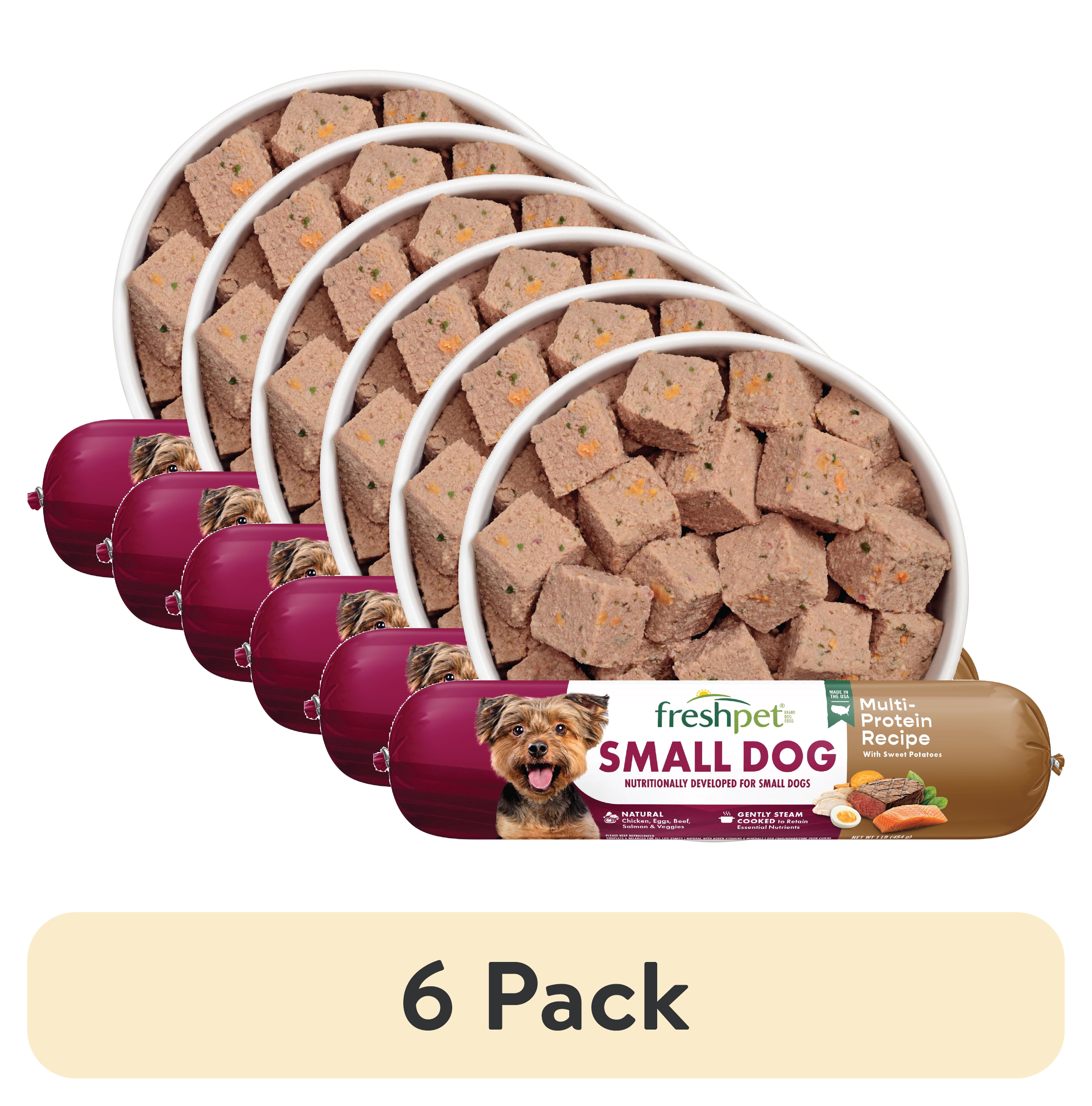 (6 pack) Freshpet Fresh Dog Food, Small Dog Multi-Protein Recipe, Slice & Serve Roll, 1 lb.