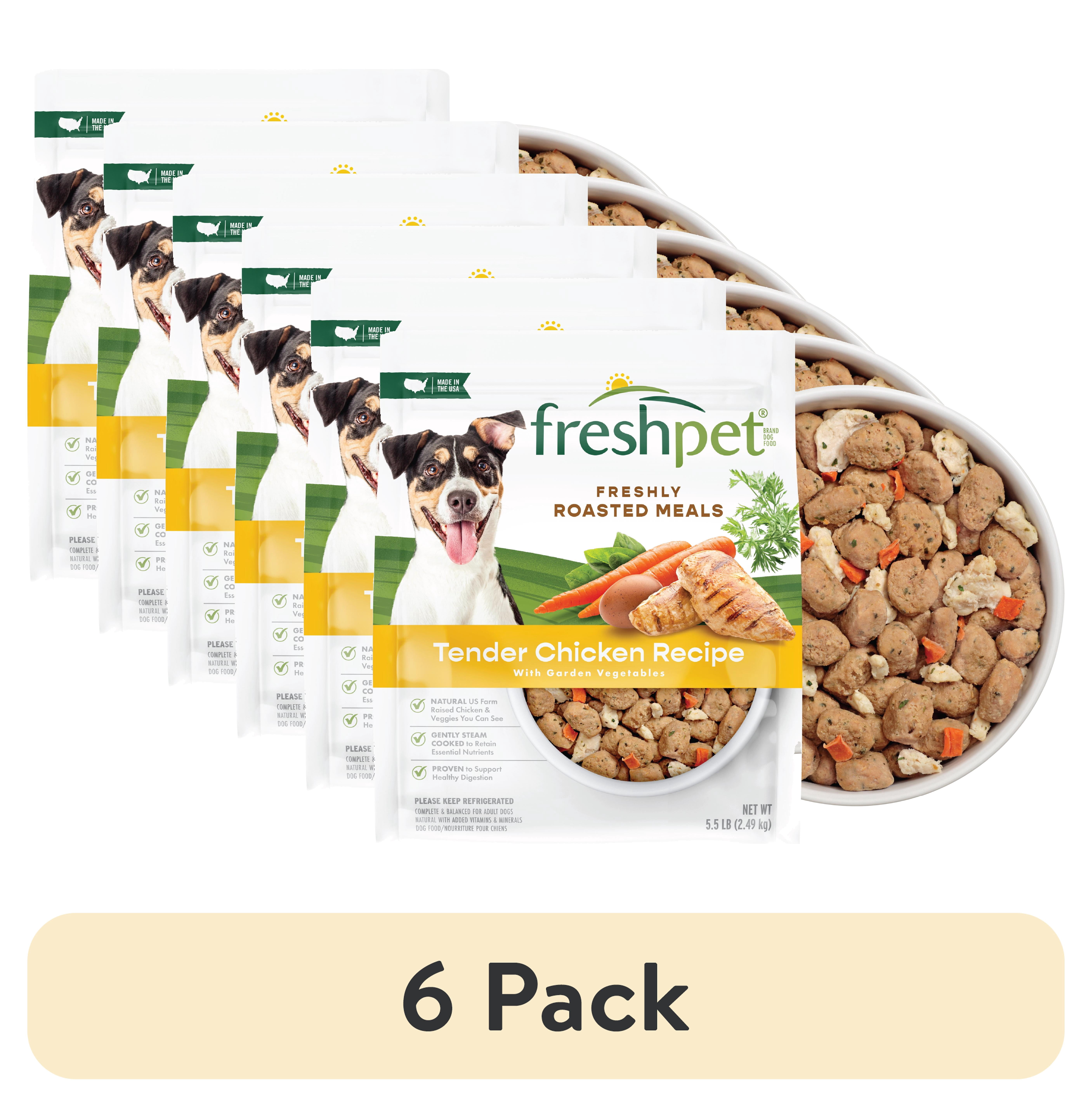 (6 pack) Freshpet Fresh Dog Food, Tender Chicken Recipe, Freshly Roasted Meals, 5.5 lb.