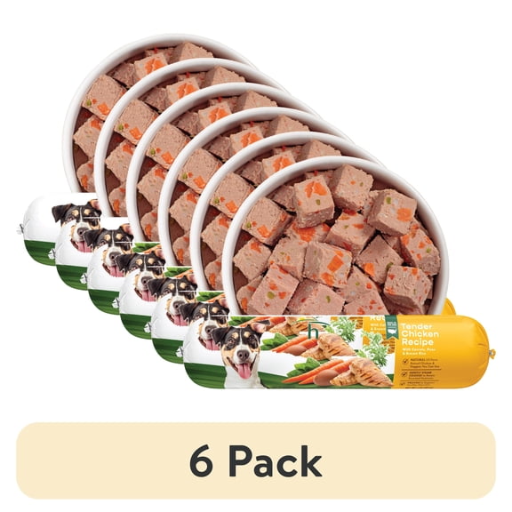 (6 pack) Freshpet Fresh Dog Food, Tender Chicken Recipe, Slice & Serve Roll, 1 lb.