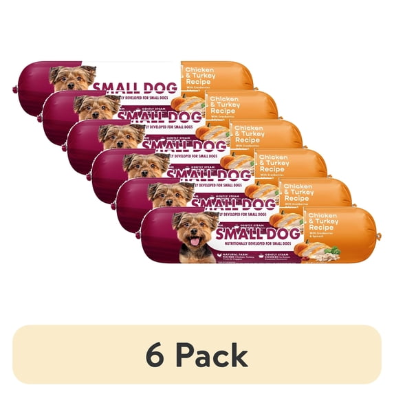 (6 pack) Freshpet Fresh Dog Food, Small Dog Chicken & Turkey Recipe, Slice & Serve Roll, 1 lb.
