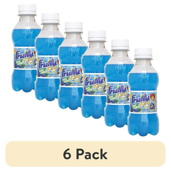 (6 pack) Fruity King Mini Soda, Blueberry, 5.75 Fl Oz