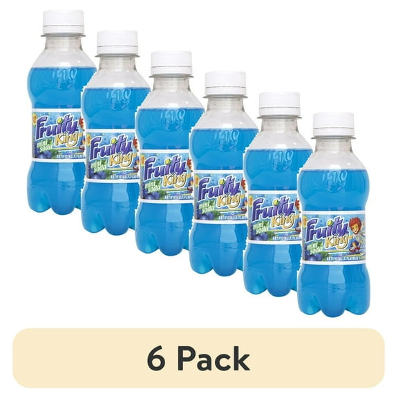 (6 pack) Fruity King Mini Soda, Blueberry, 5.75 Fl Oz