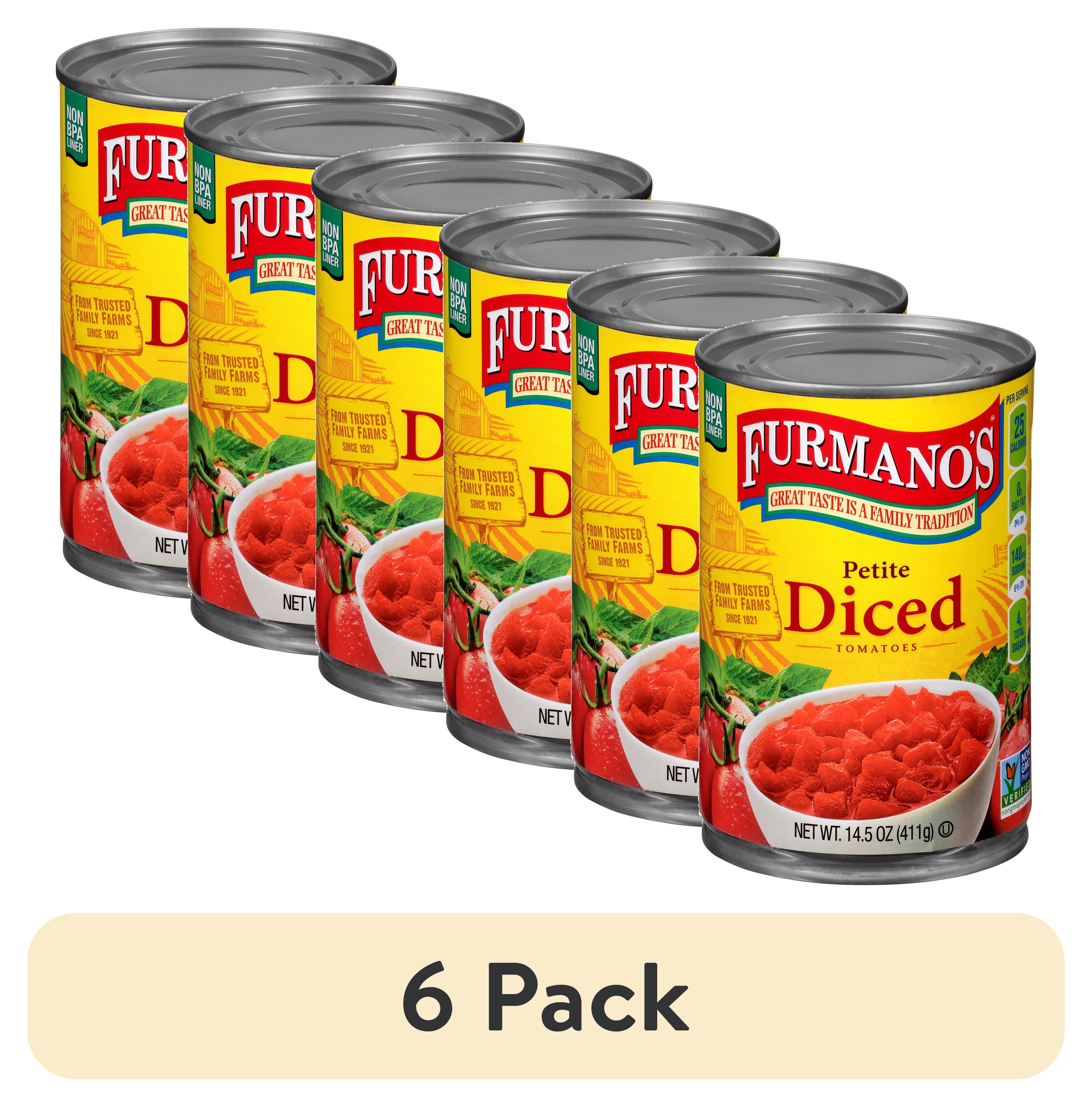 (6 pack) Furmano's Petite Diced Tomatoes, 14.5oz, Can