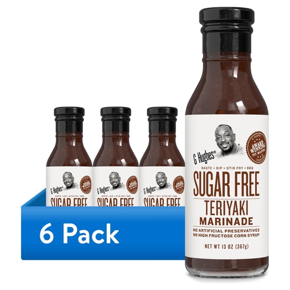 (6 pack) G Hughes Sugar Free Teriyaki Marinade, 13 oz