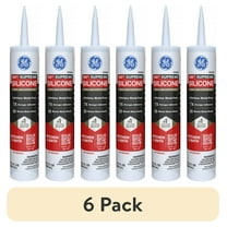 (6 pack) GE Supreme Silicone Kitchen & Bath Sealant, Pack of 1, Clear 10.1 fl oz Cartridge