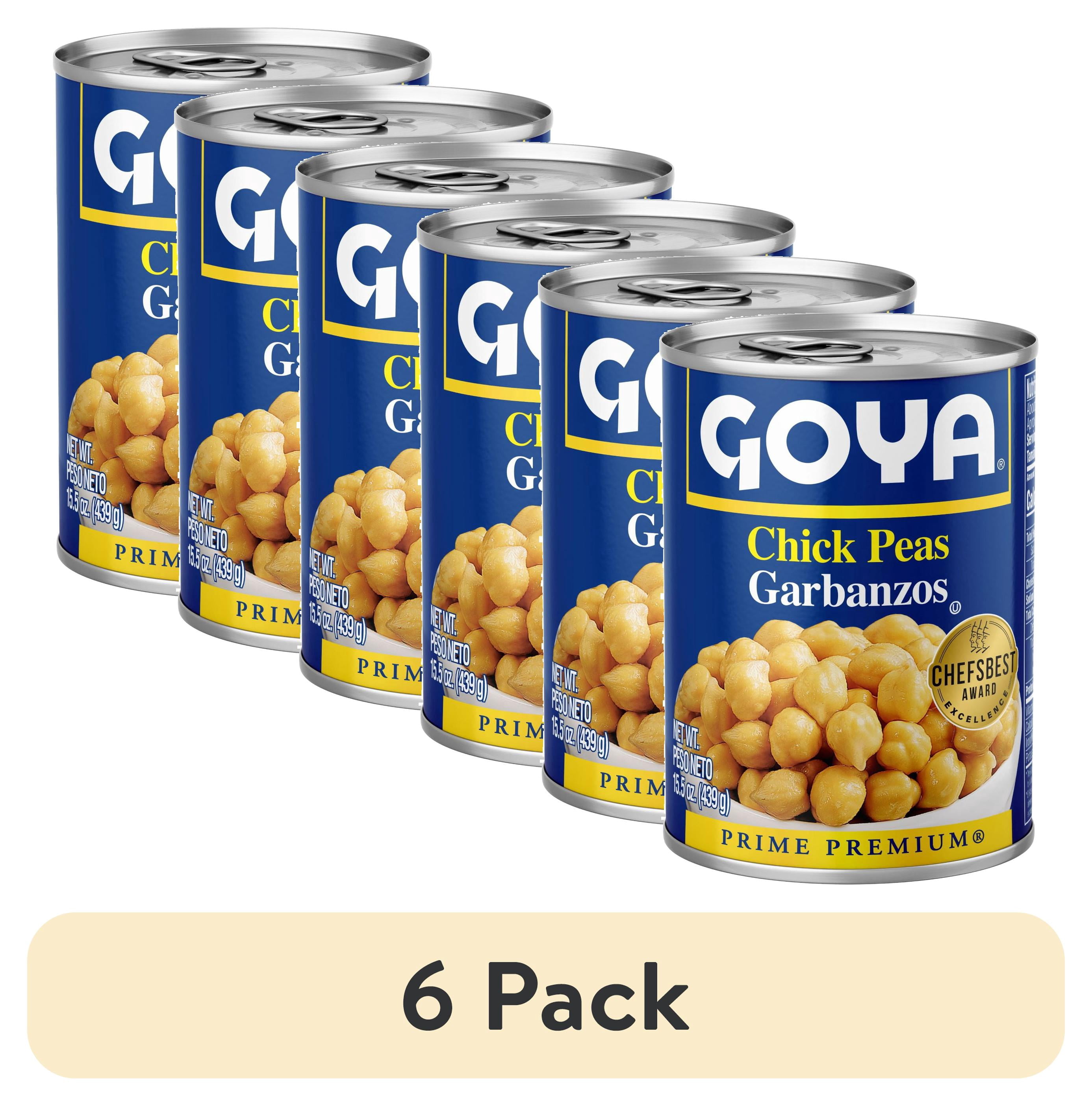 6 pack) GOYA Chick Peas (Garbanzo Beans) 15.5 oz Can - Walmart.com