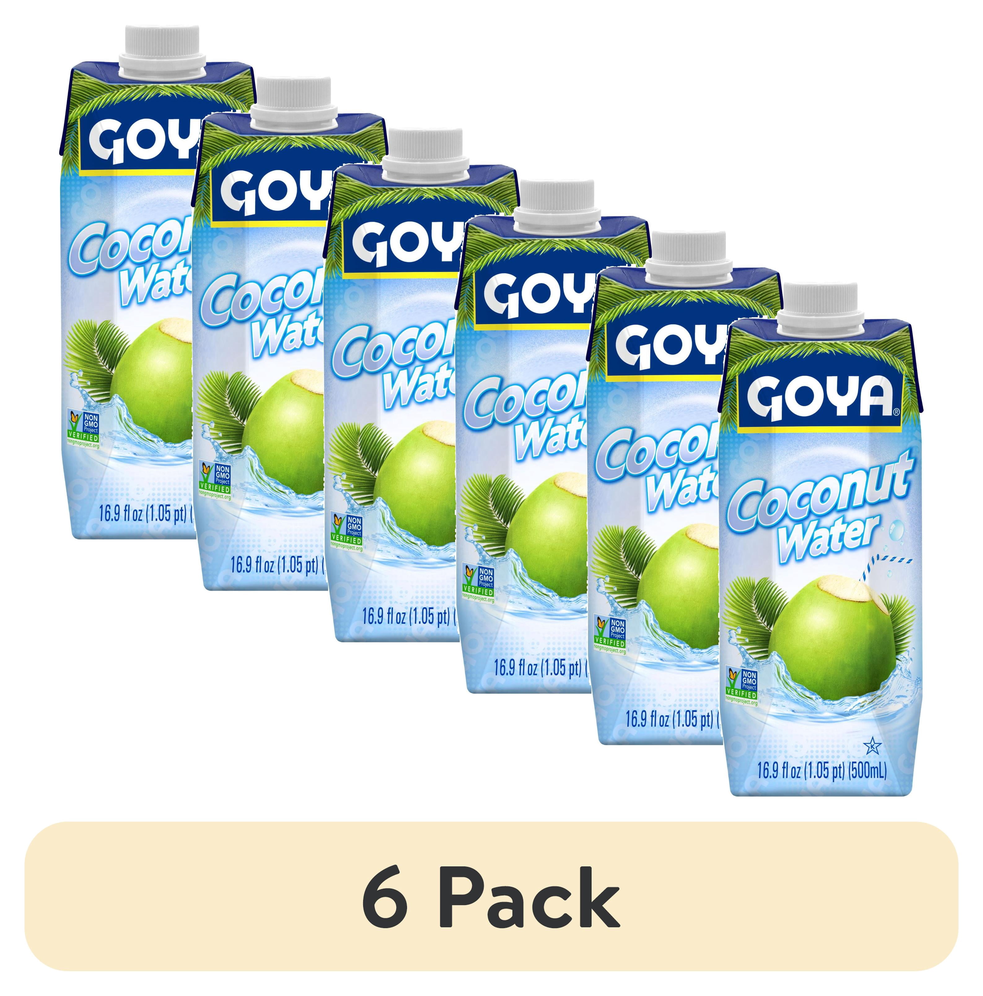 (6 pack) GOYA Pure Coconut Water, 16.90 fl oz Carton, Tropical Beverage