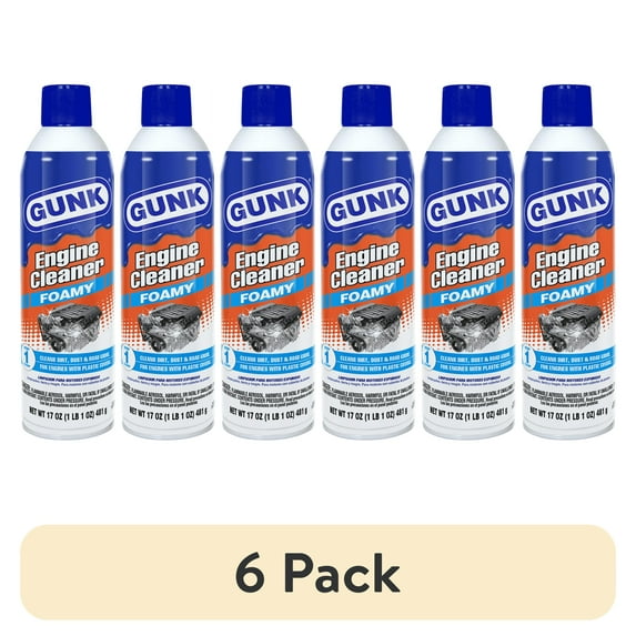 (6 pack) GUNK Low VOC Foamy Engine Cleaner and Degreaser, 17 oz Aerosol