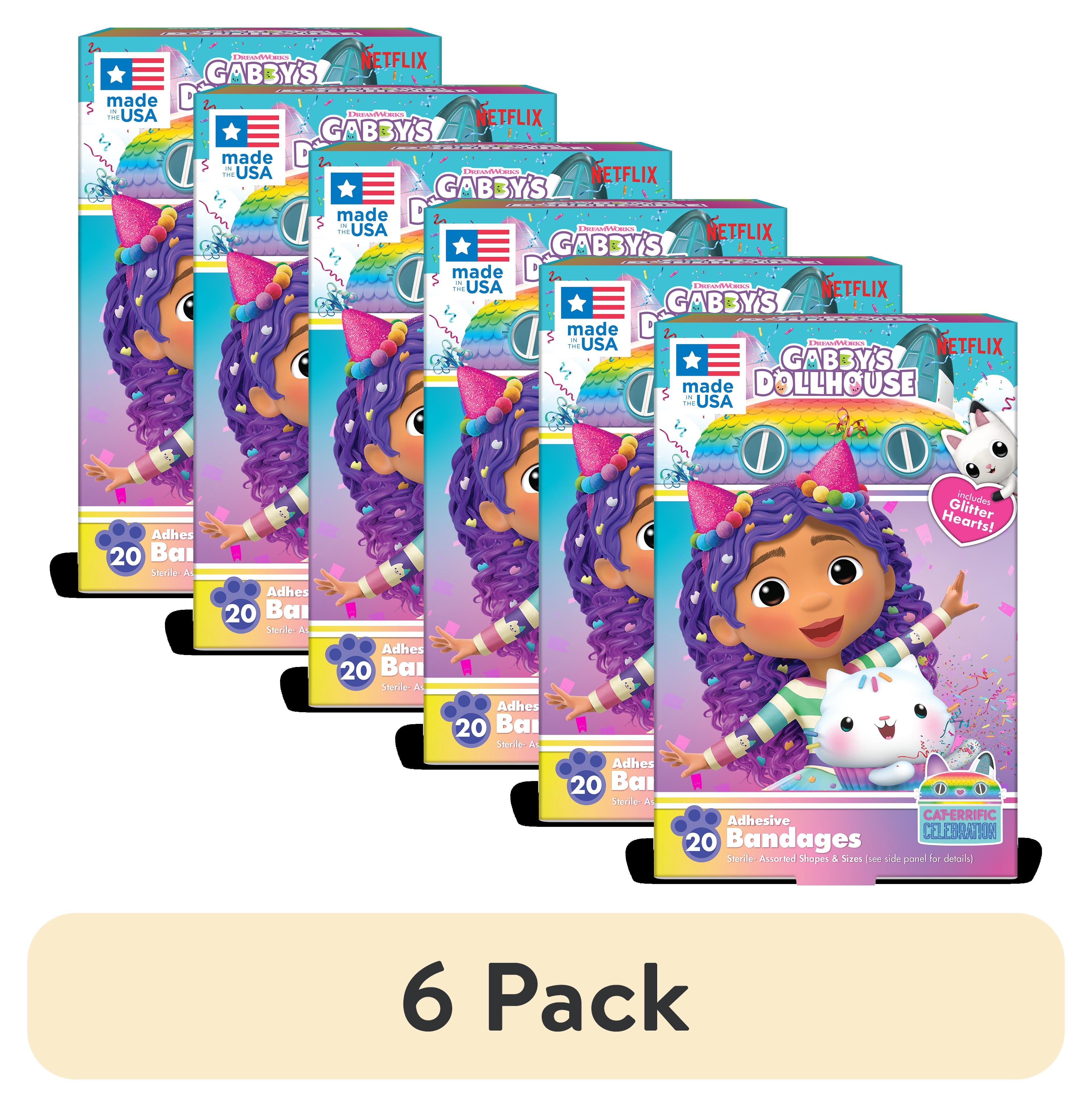 (6 pack) Gabby's Dollhouse 20 Count Adhesive Bandages for Kids