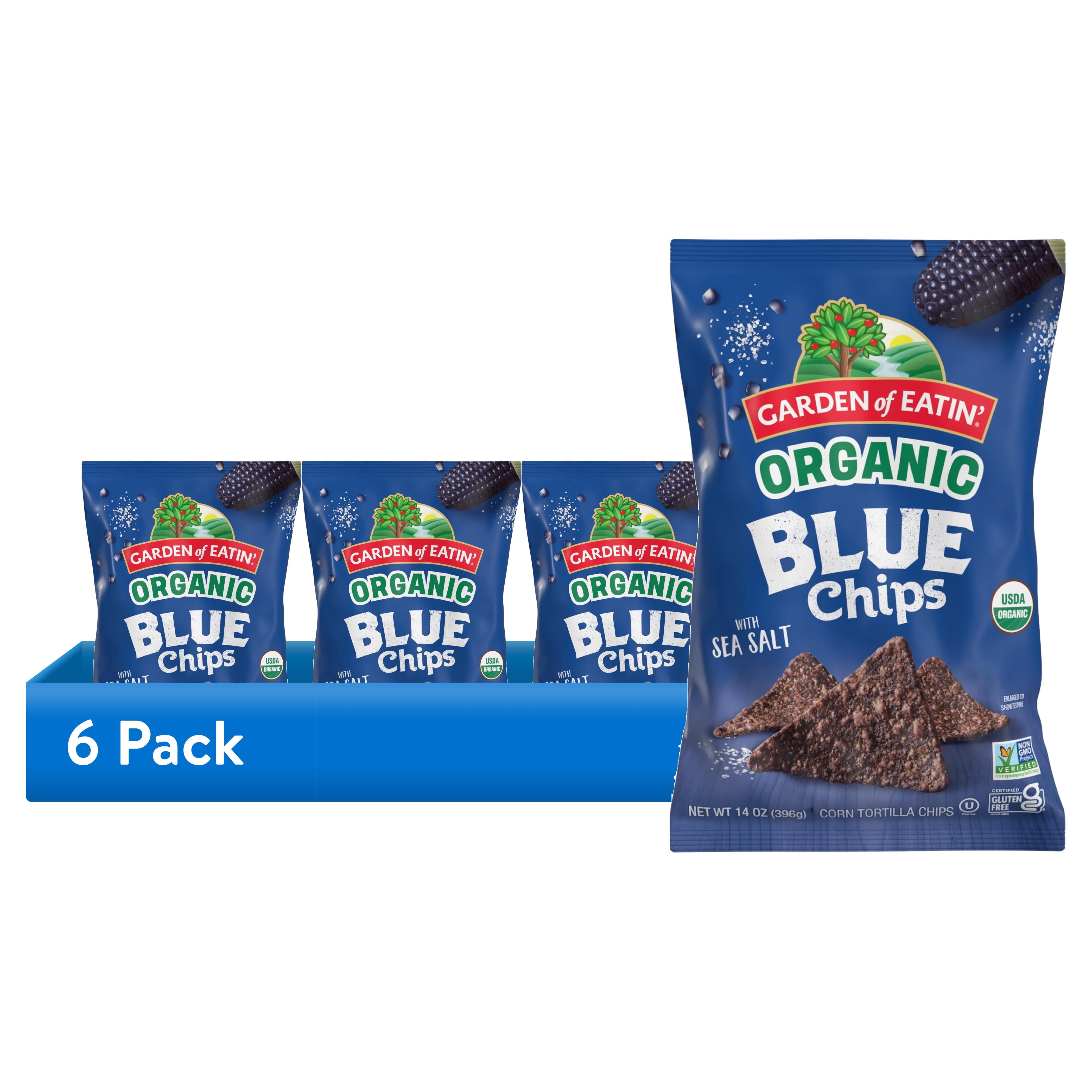 (6 pack) Garden of Eatin' Organic Blue Corn Salted Tortilla Chips, 14 oz