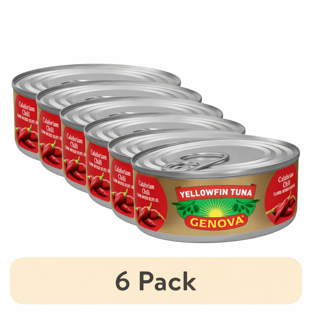(6 pack) Genova Premium Yellowfin Tuna in Calabrian Chili Infused Olive Oil 5 oz