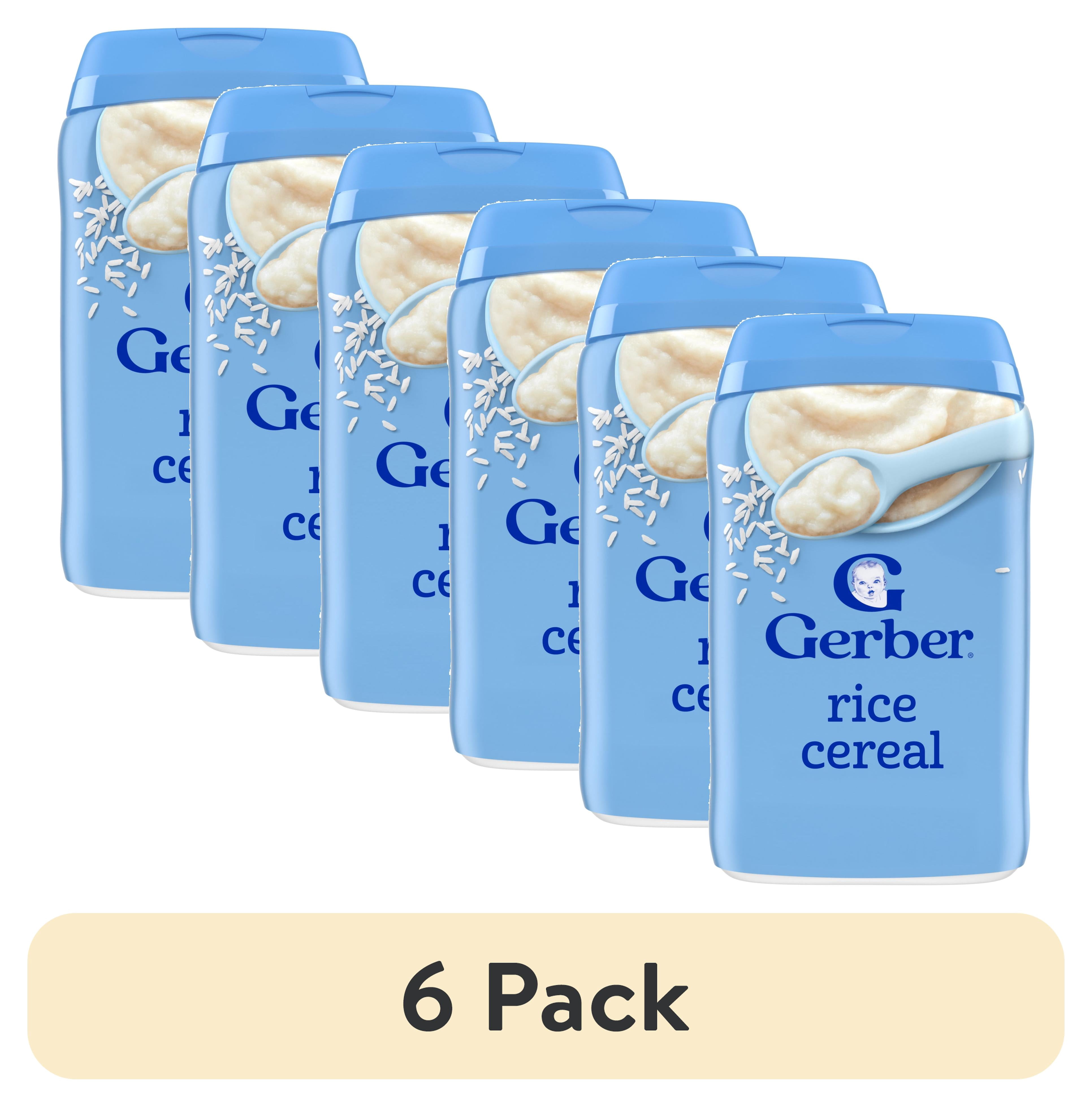 (6 pack) Gerber Stage 1 Baby Food, Baby Rice Cereal, Gerber Cereal For Baby, Infant Cereal 8 oz