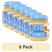 6 pack Gerber 1st Foods Natural for Baby Baby Food, Apple, 4 oz Jar