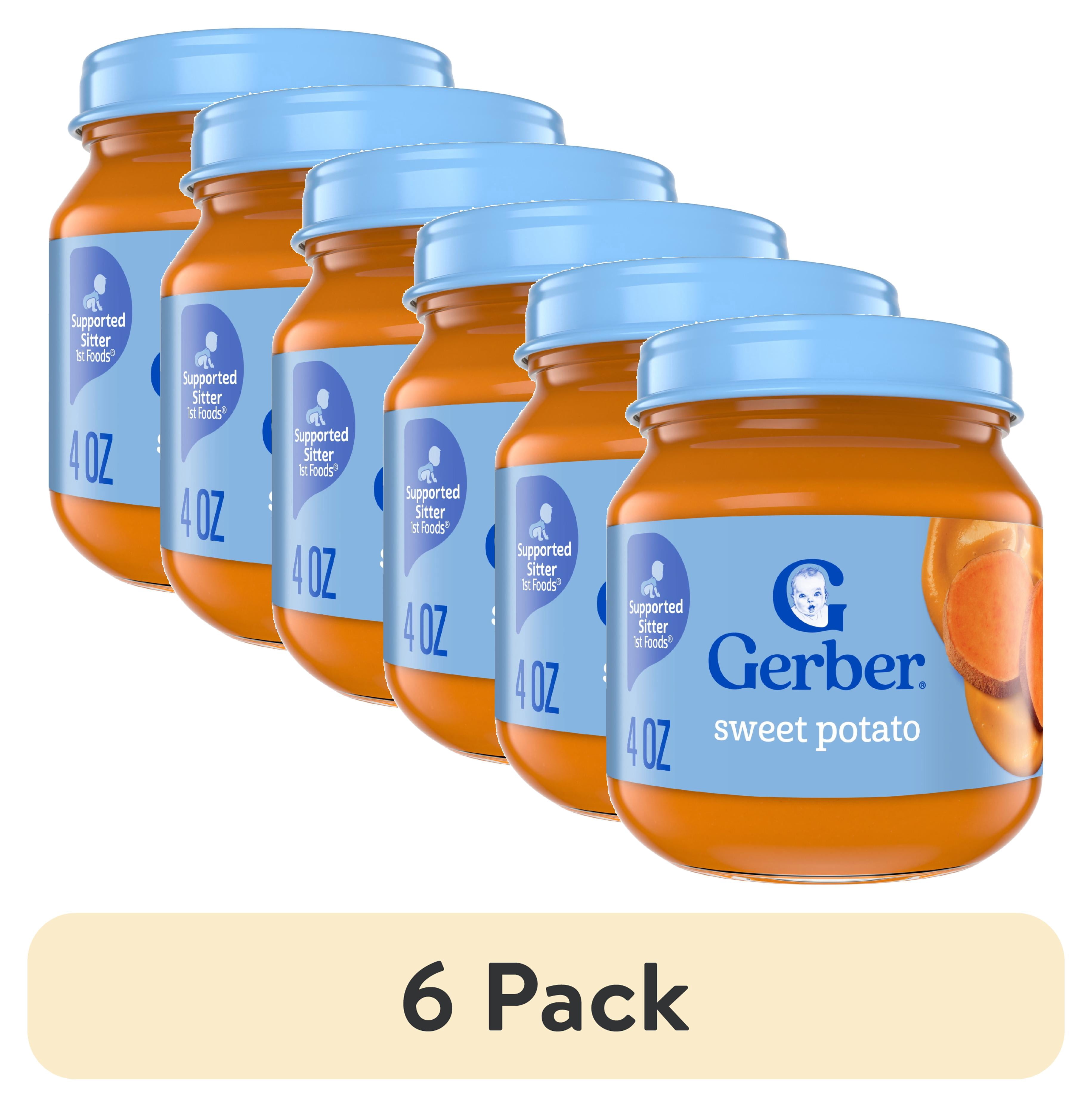 (6 pack) Gerber 1st Foods Natural for Baby Baby Food, Sweet Potato, 4 oz Jar
