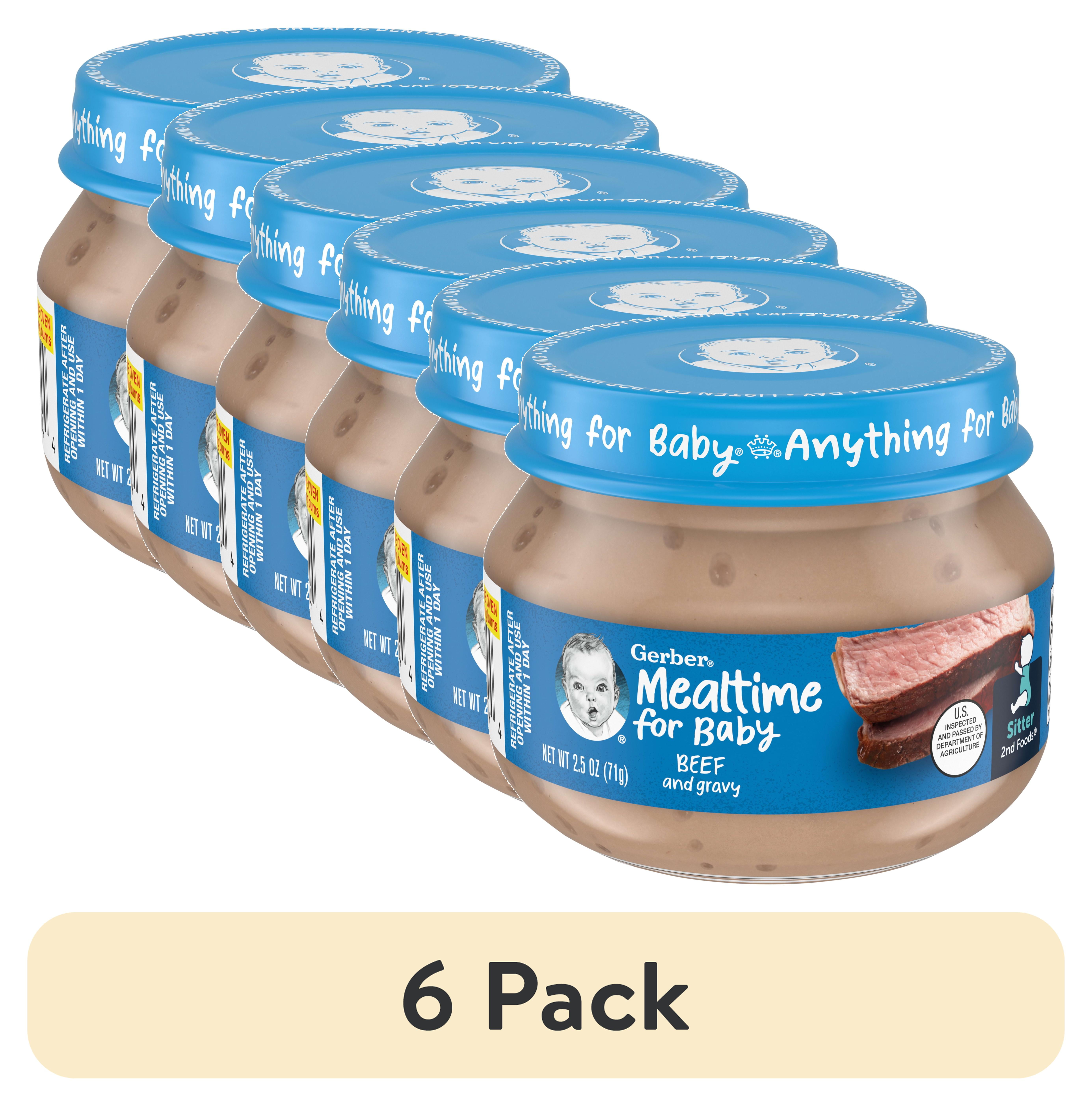 pack) Gerber Stage Baby Food, Baby Mealtime Beef and Gravy Jar