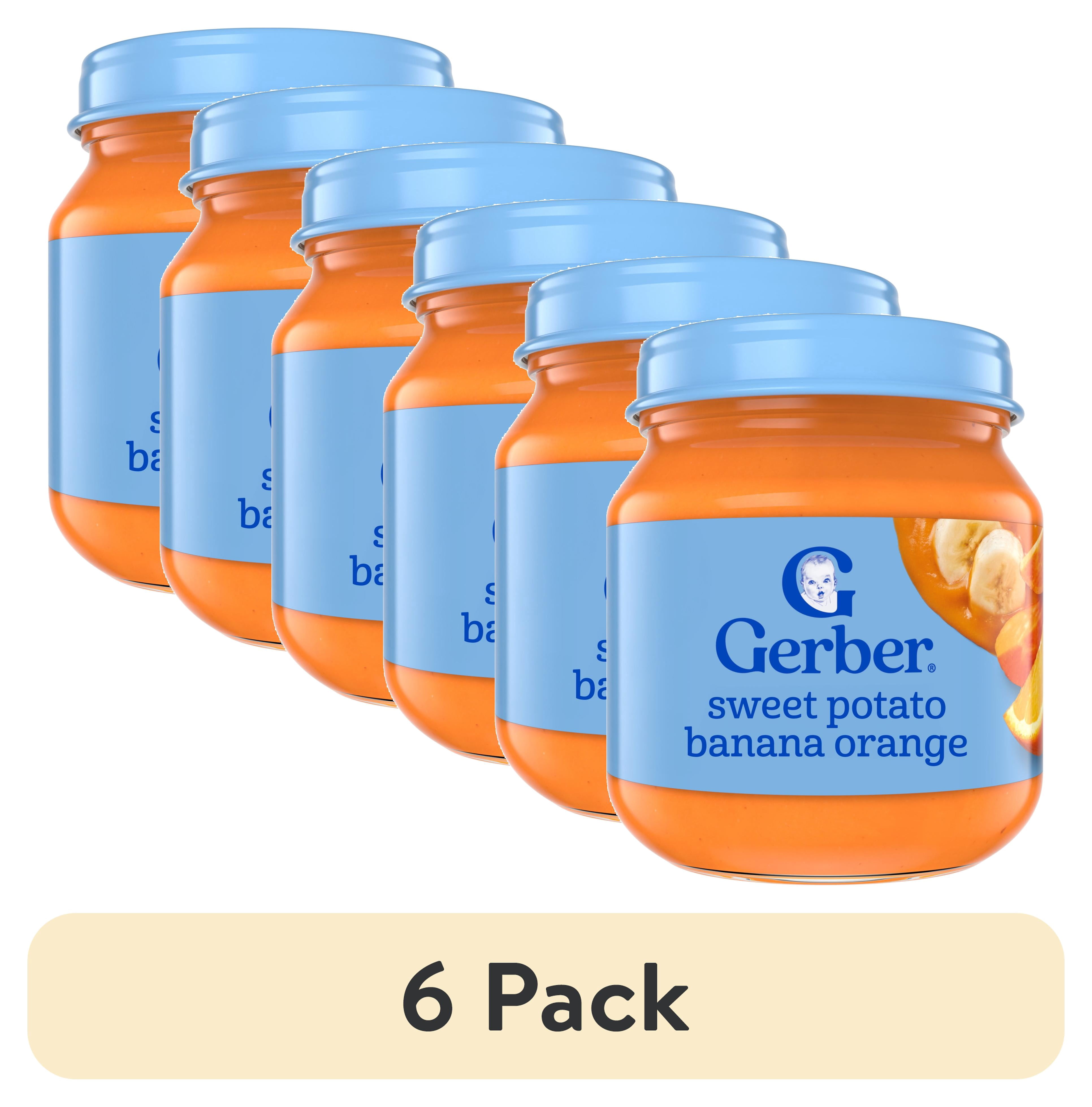 (6 pack) Gerber 2nd Foods Natural for Baby Baby Food, Sweet Potato Banana Orange, 4 oz Jar