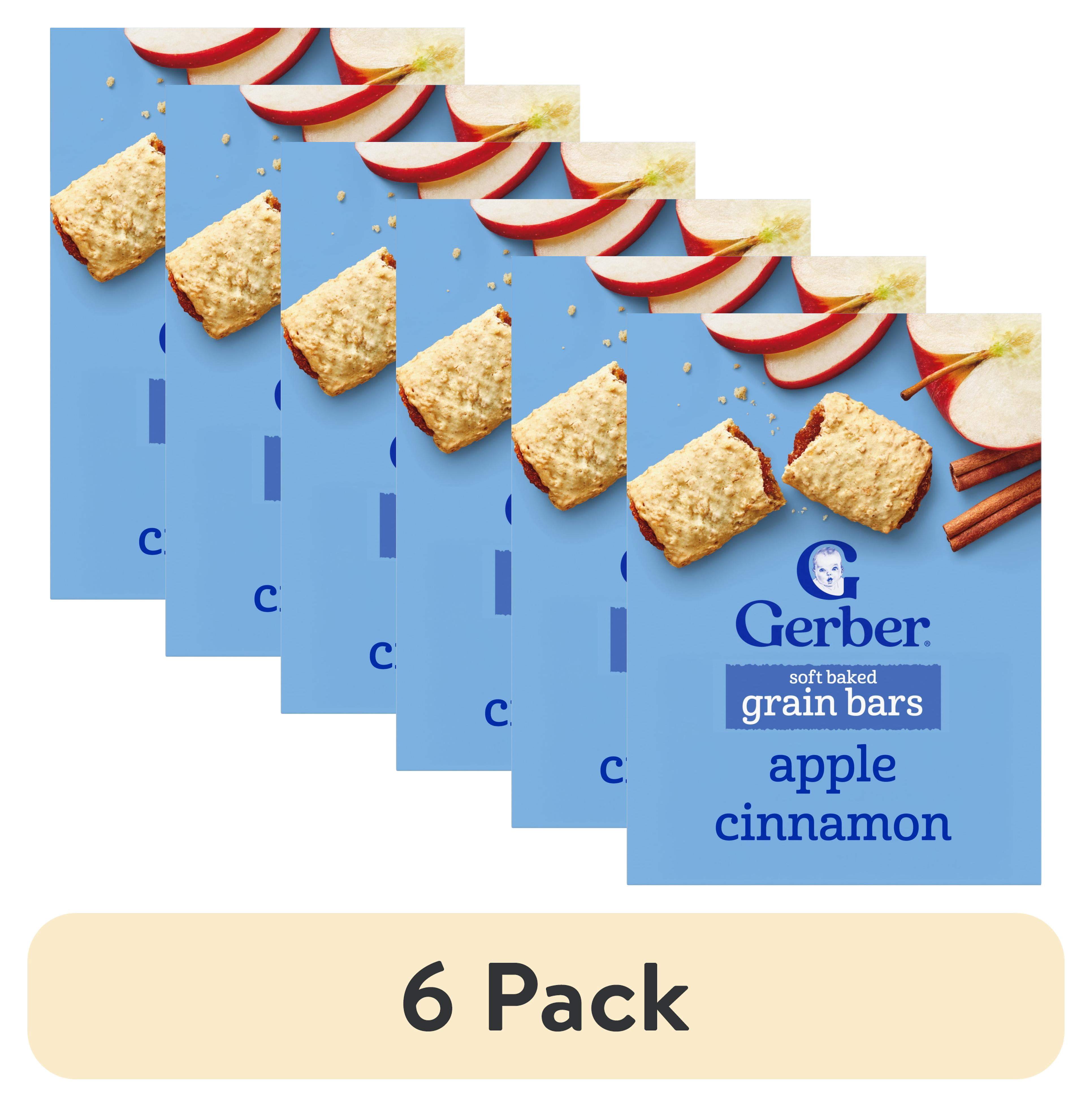 (6 pack) Gerber Soft Baked Grain Bars, Cinnamon, 0.68 oz Box