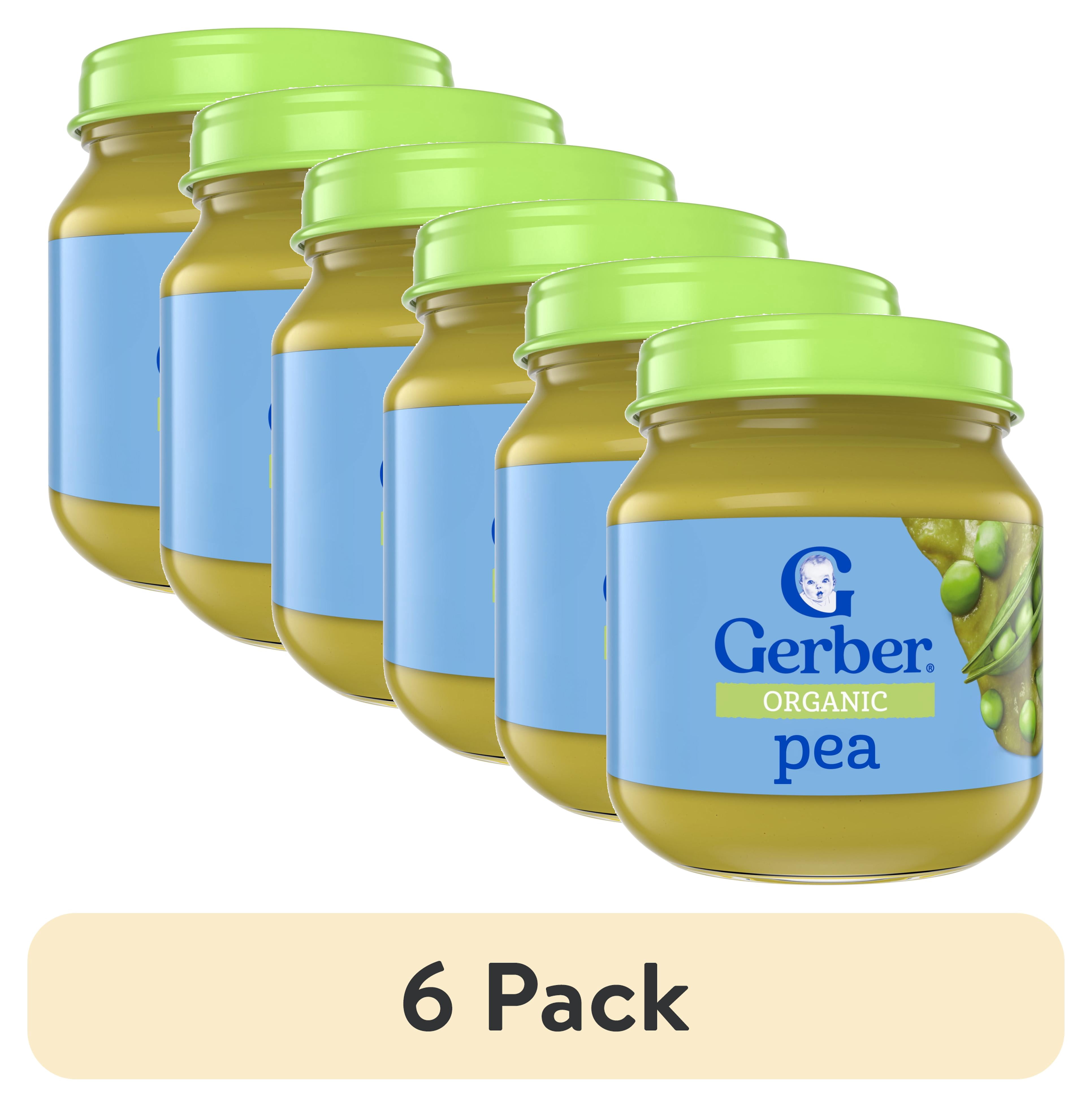 (6 pack) Gerber 1st Foods Organic for Baby Baby Food, Pea, 4 oz Jar