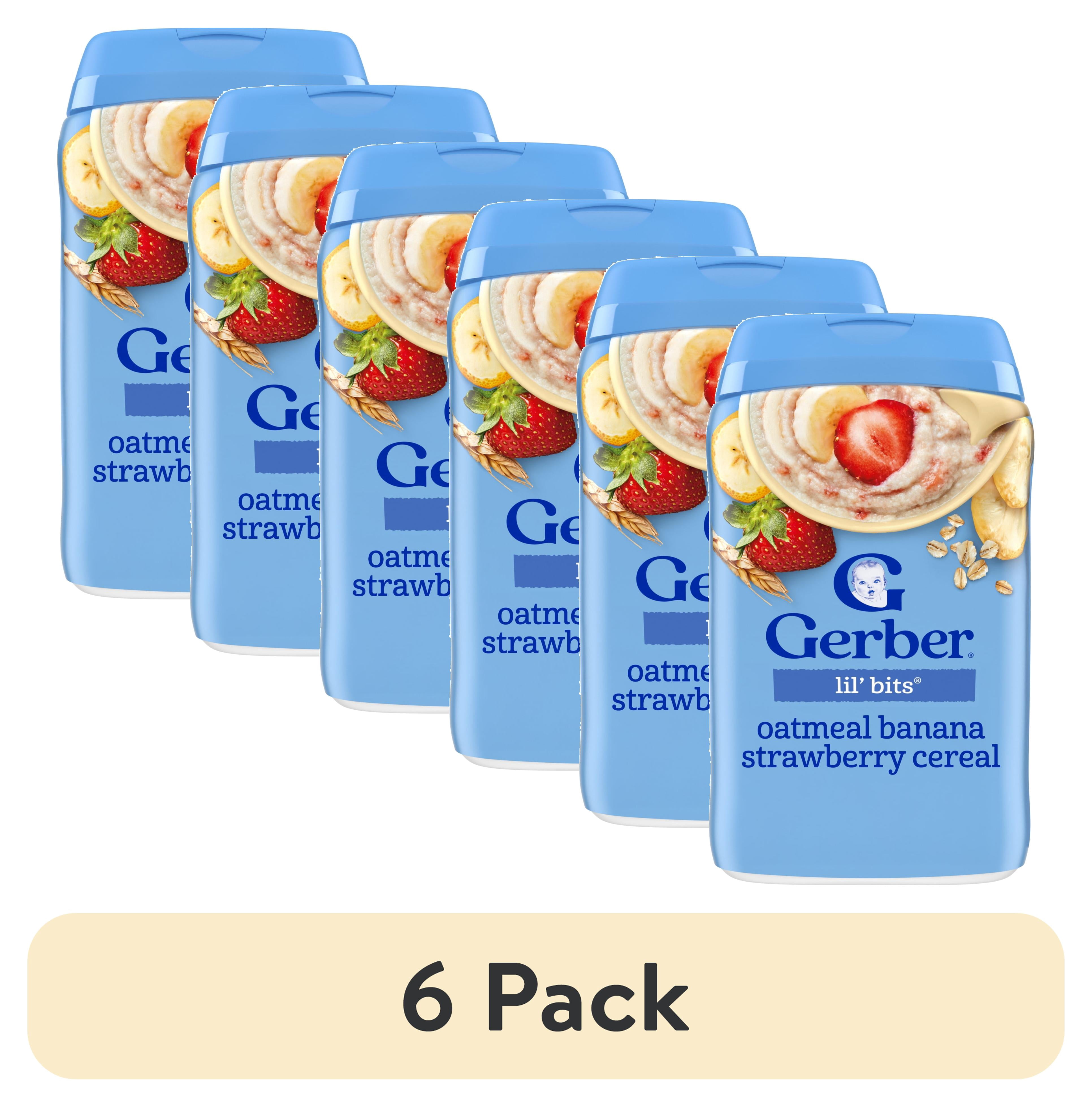 (6 pack) Gerber Stage 3 Baby Food, Oatmeal Banana Strawberry Cereal, Baby Oatmeal Cereal 8 oz