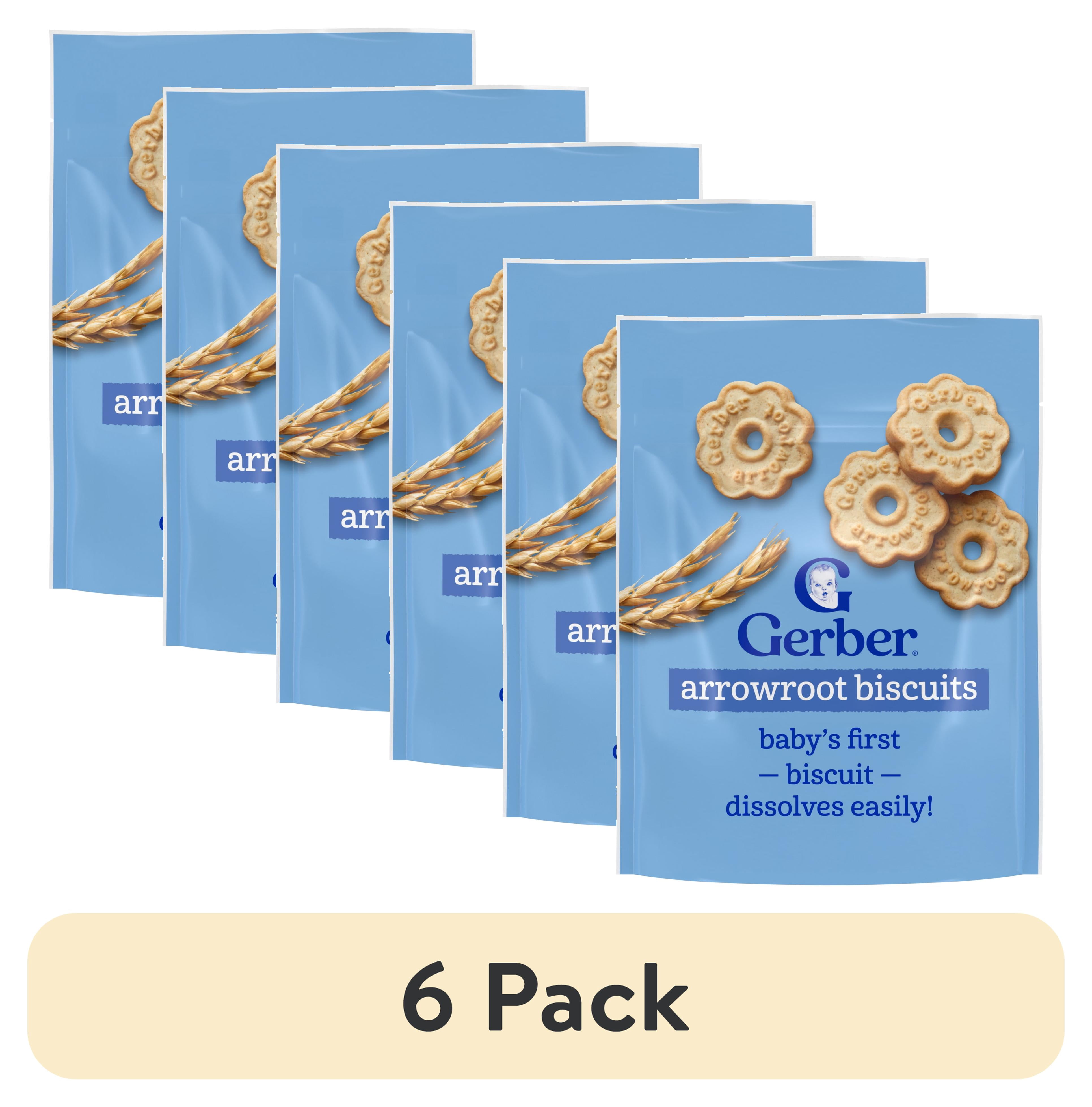 (6 pack) Gerber Baby Snacks Biscuits, Arrowroot, 5.5 oz Bag