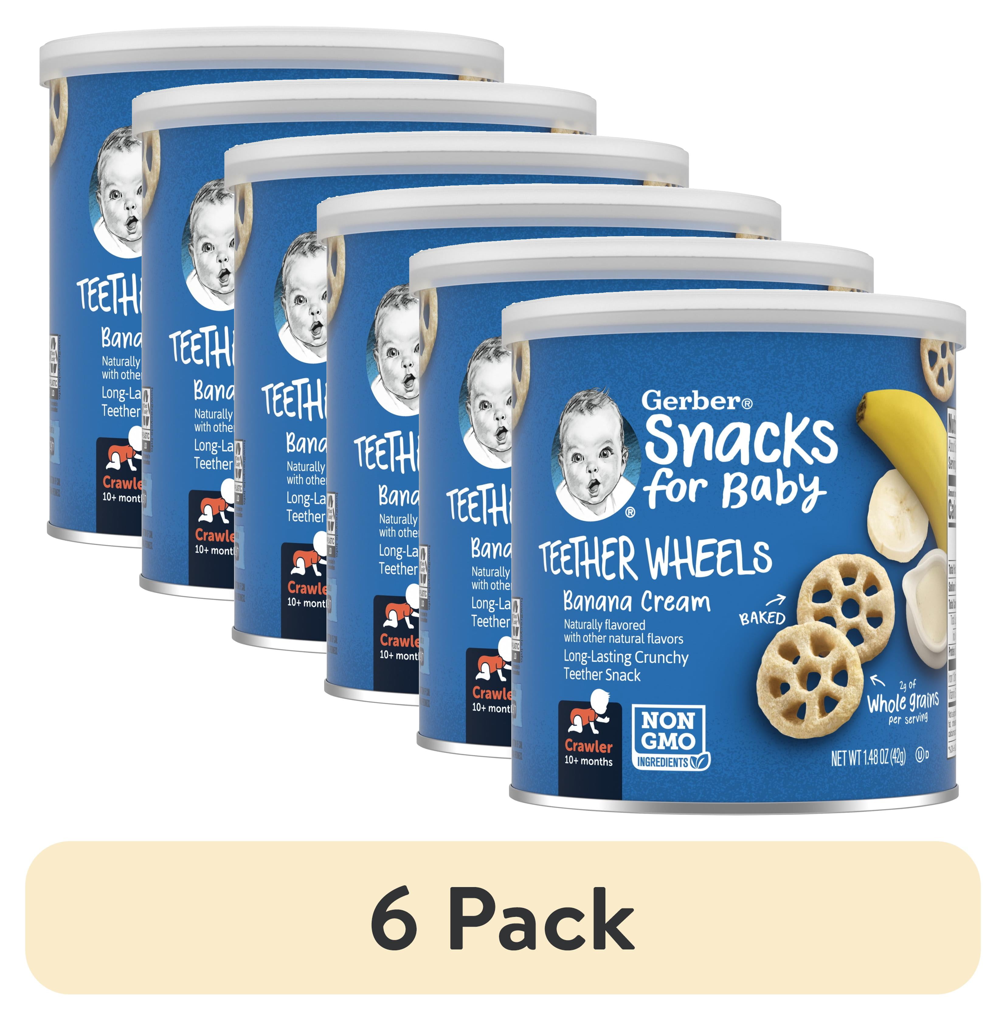 pack) Gerber Stage Teether Wheels Baby Food, Banana Cream