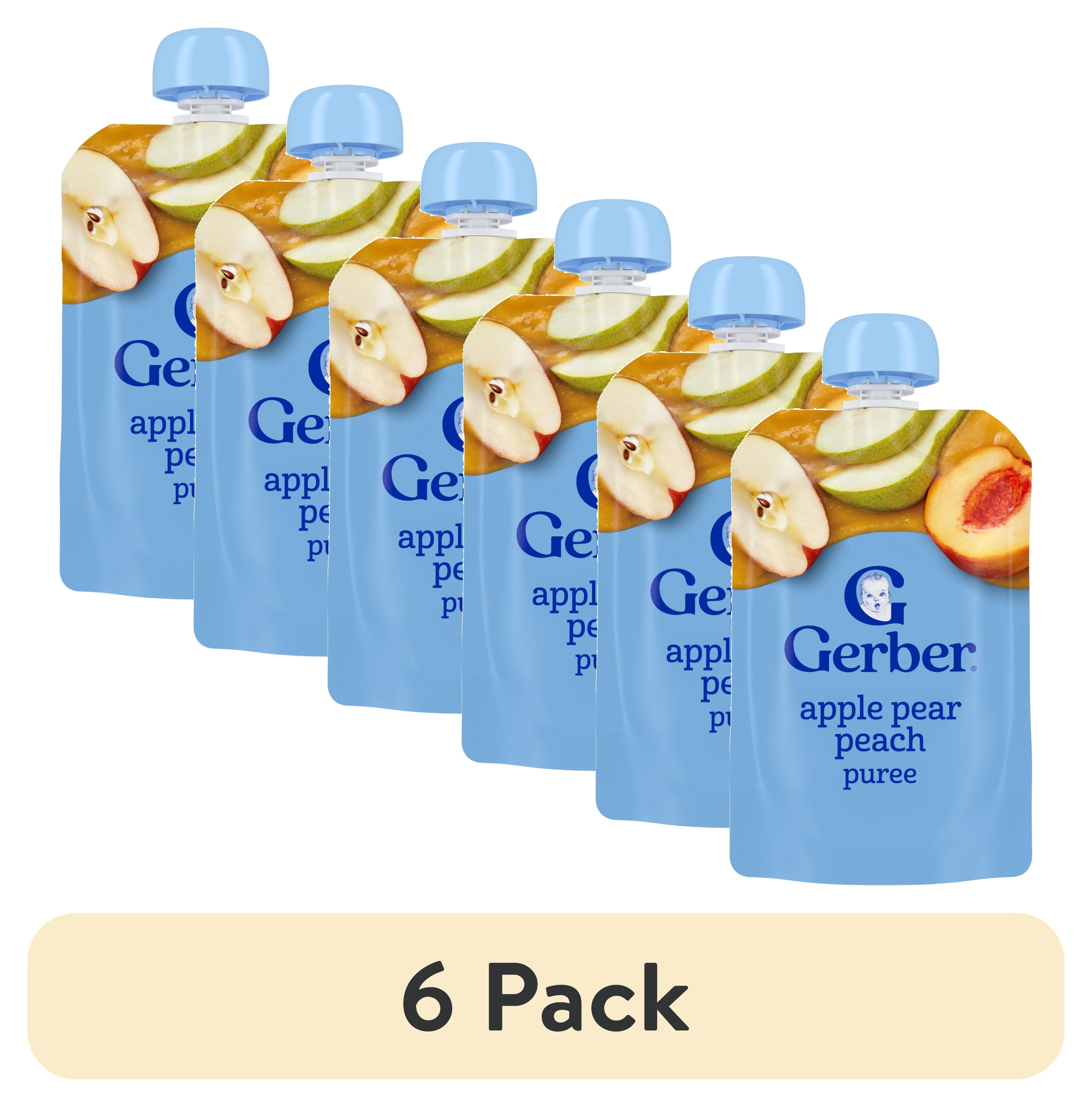 (6 pack) Gerber Toddler Foods, Apple Pear Peach, 3.5 oz Pouch