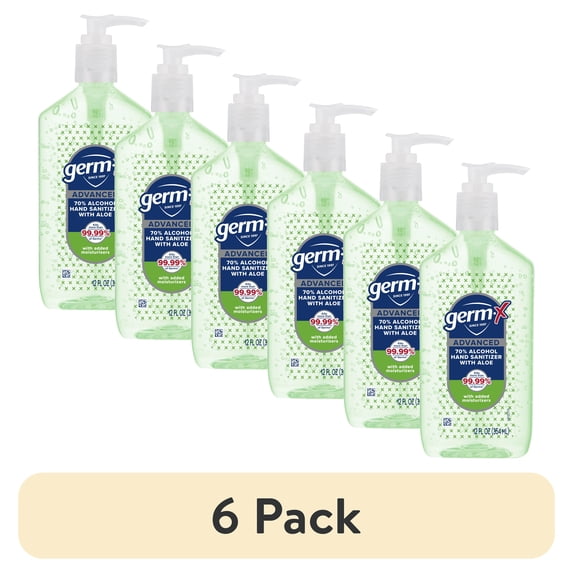 (6 pack) Germ-X Advanced Hand Sanitizer, Aloe, 12 oz