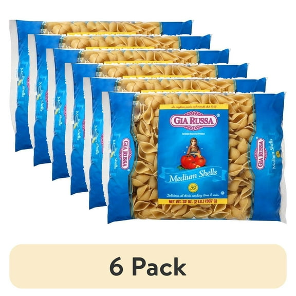 (6 pack) Gia Russa Medium Shells Pasta, 32 oz
