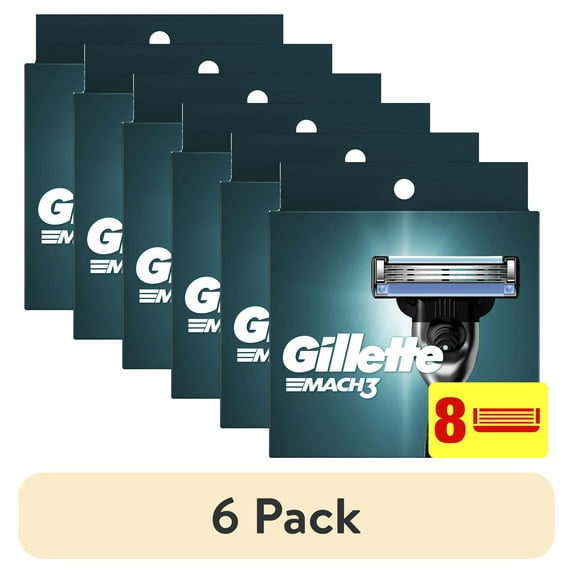 (6 pack) Gillette Mach3 Razor Blade Refill ,Manual Razor Men , 8 count