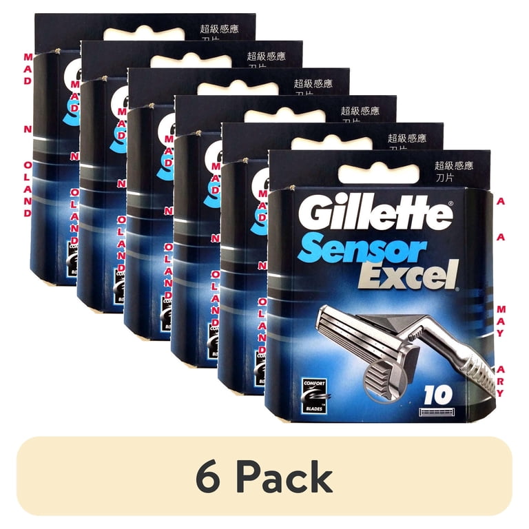 6 pack) Gillette Sensor Excel - 10 Count - Walmart.com