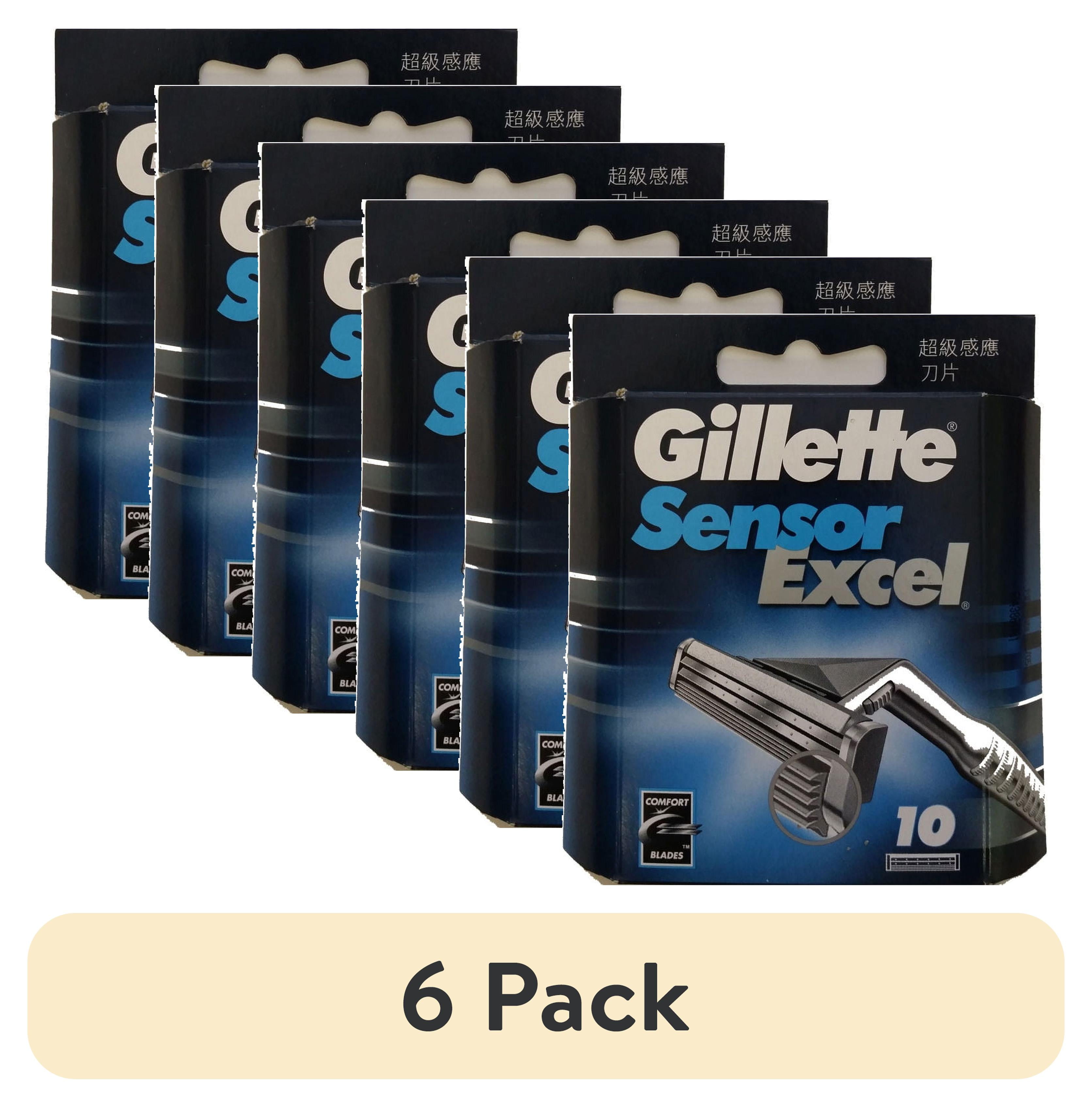 (6 pack) Gillette Sensor Excel Refill Blades - 10 Cartridges