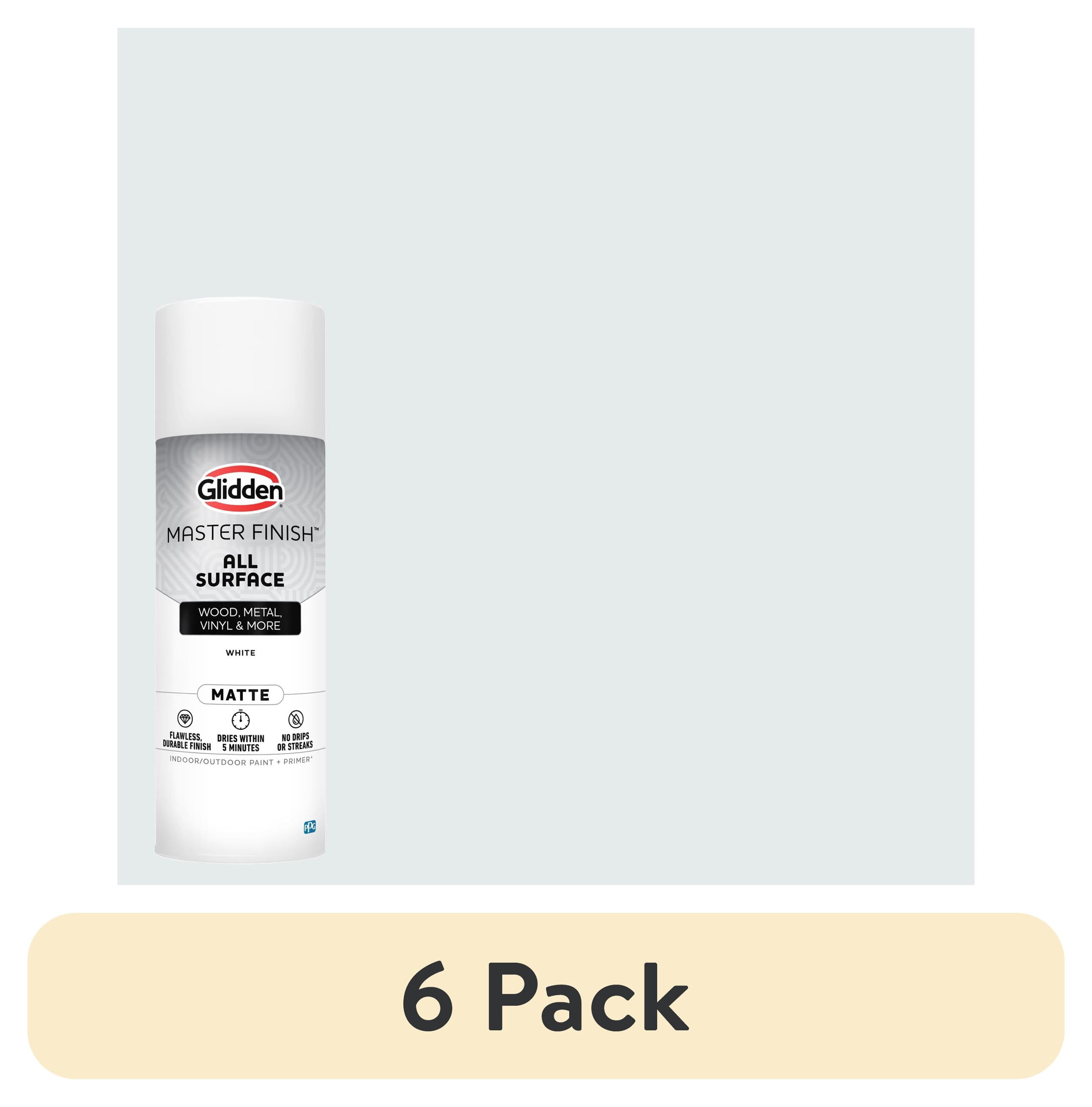 (6 pack) Glidden 12 oz. Matte White Interior/Exterior All Surface Spray Paint and Primer