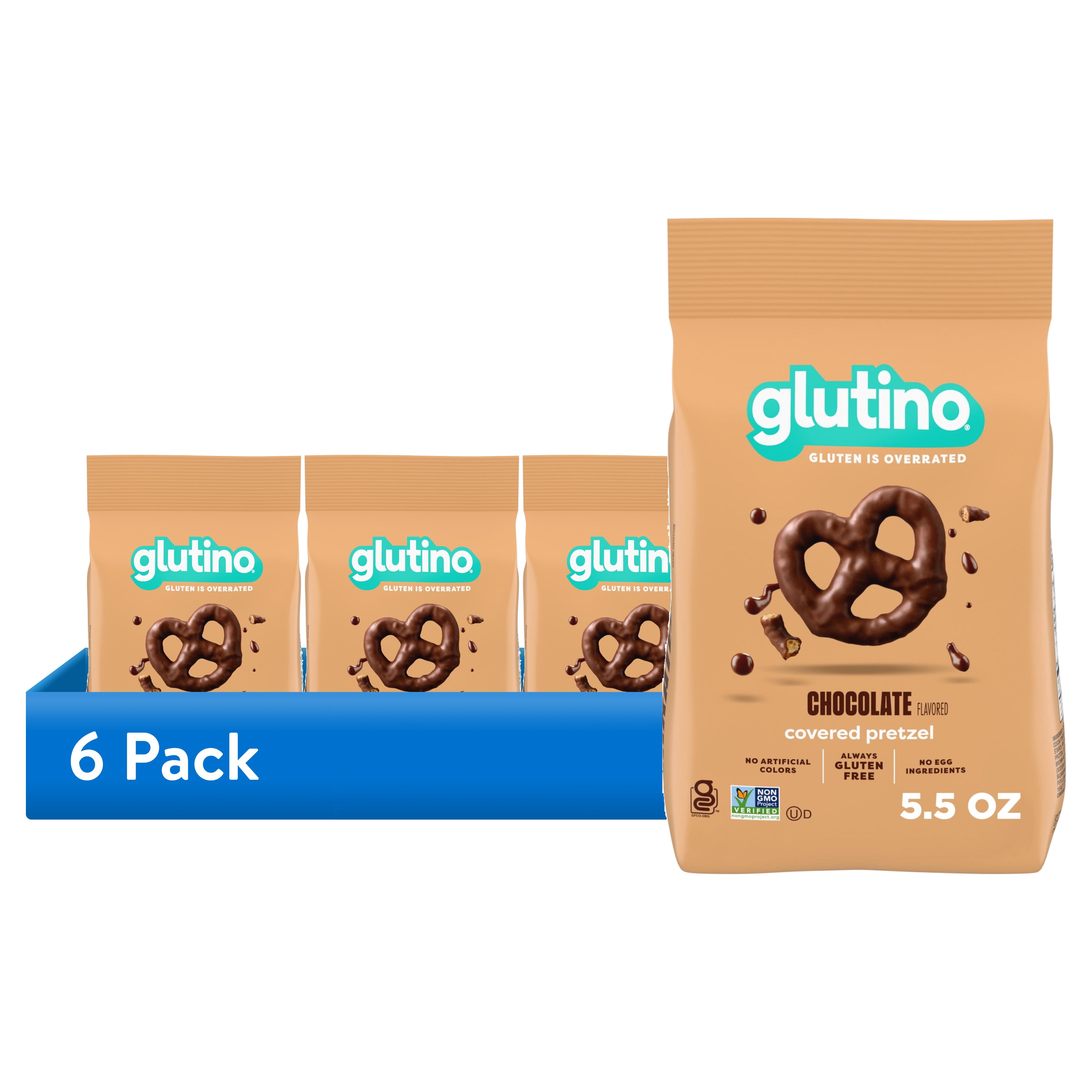 (6 pack) Glutino Gluten Free Fudge Covered Pretzels, Gluten Free Snacks, 5.5 oz