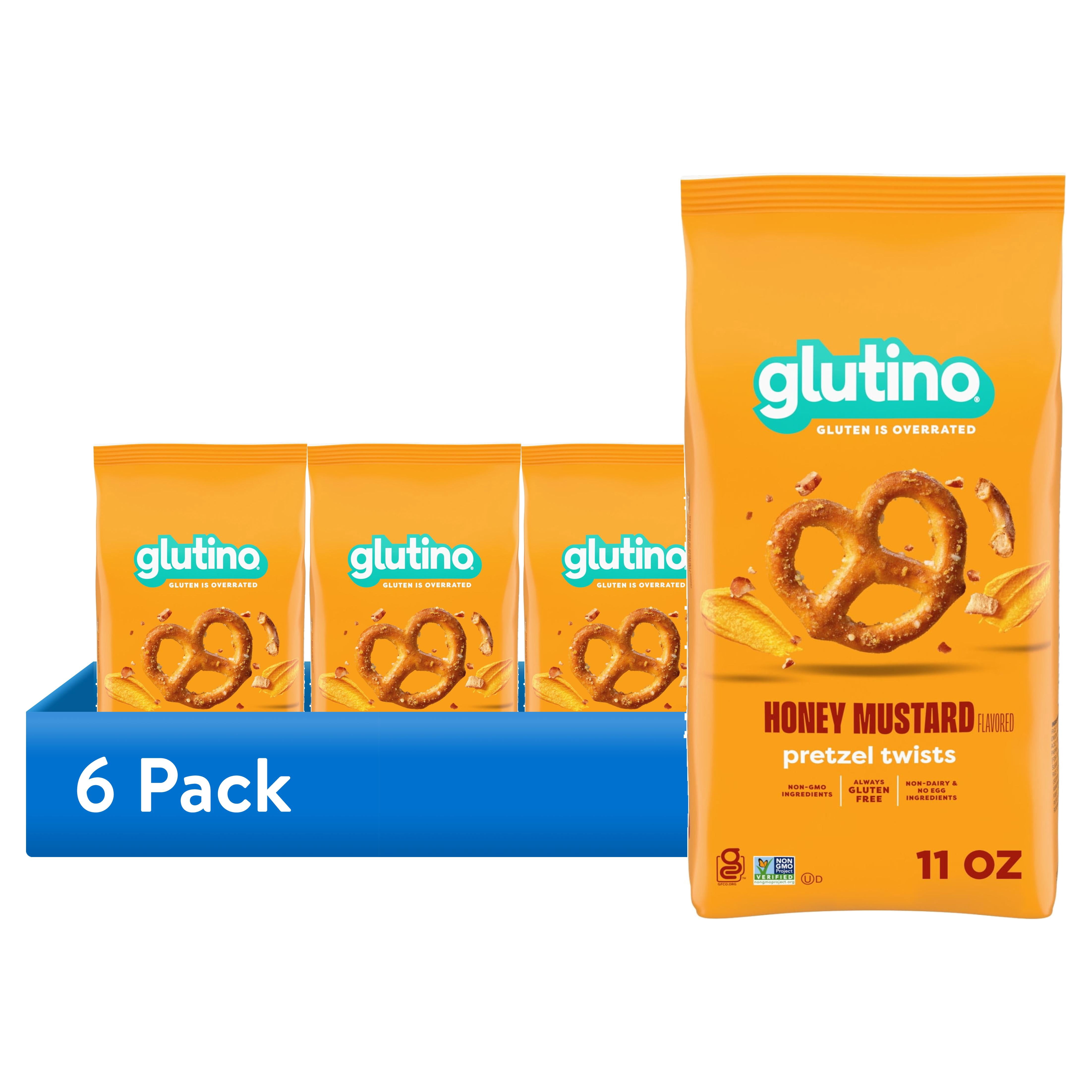 (6 pack) Glutino Gluten Free Honey Mustard Pretzel Twists, Gluten Free Snacks, 11 oz