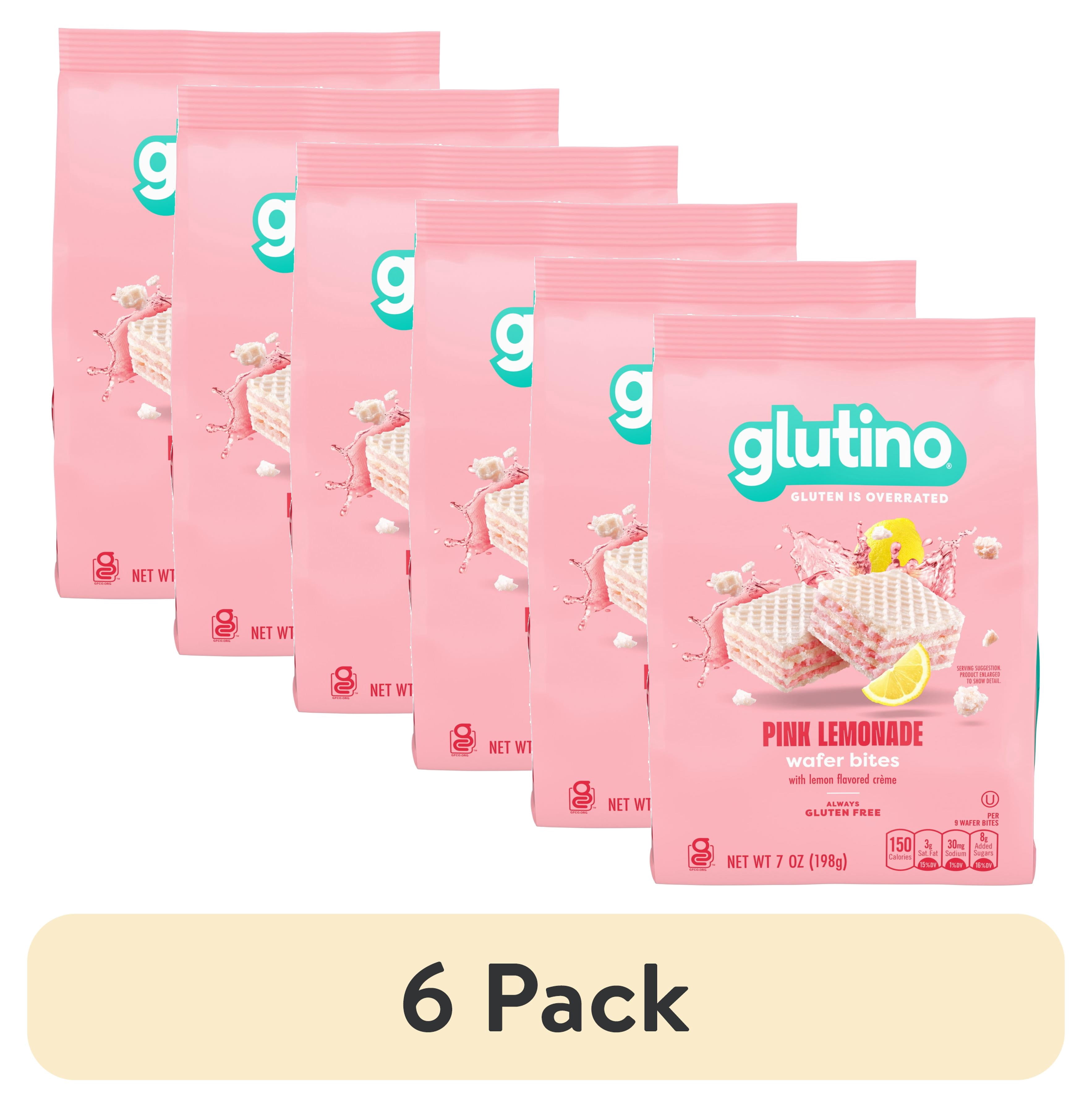 (6 pack) Glutino Pink Lemonade Wafer Bites, Gluten Free Wafer Cookies, 7 oz.