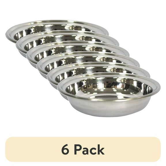 (6 pack) GoFetch Cat Water Bowl, Stainless Steel