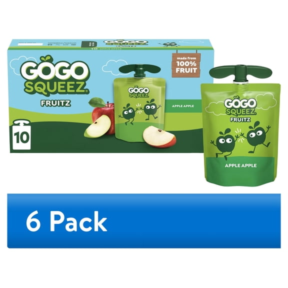 (6 pack) GoGo squeeZ Toy Story 5 No Sugar Added Apple Applesauce Pouches, 3.2 oz (10 Pack)