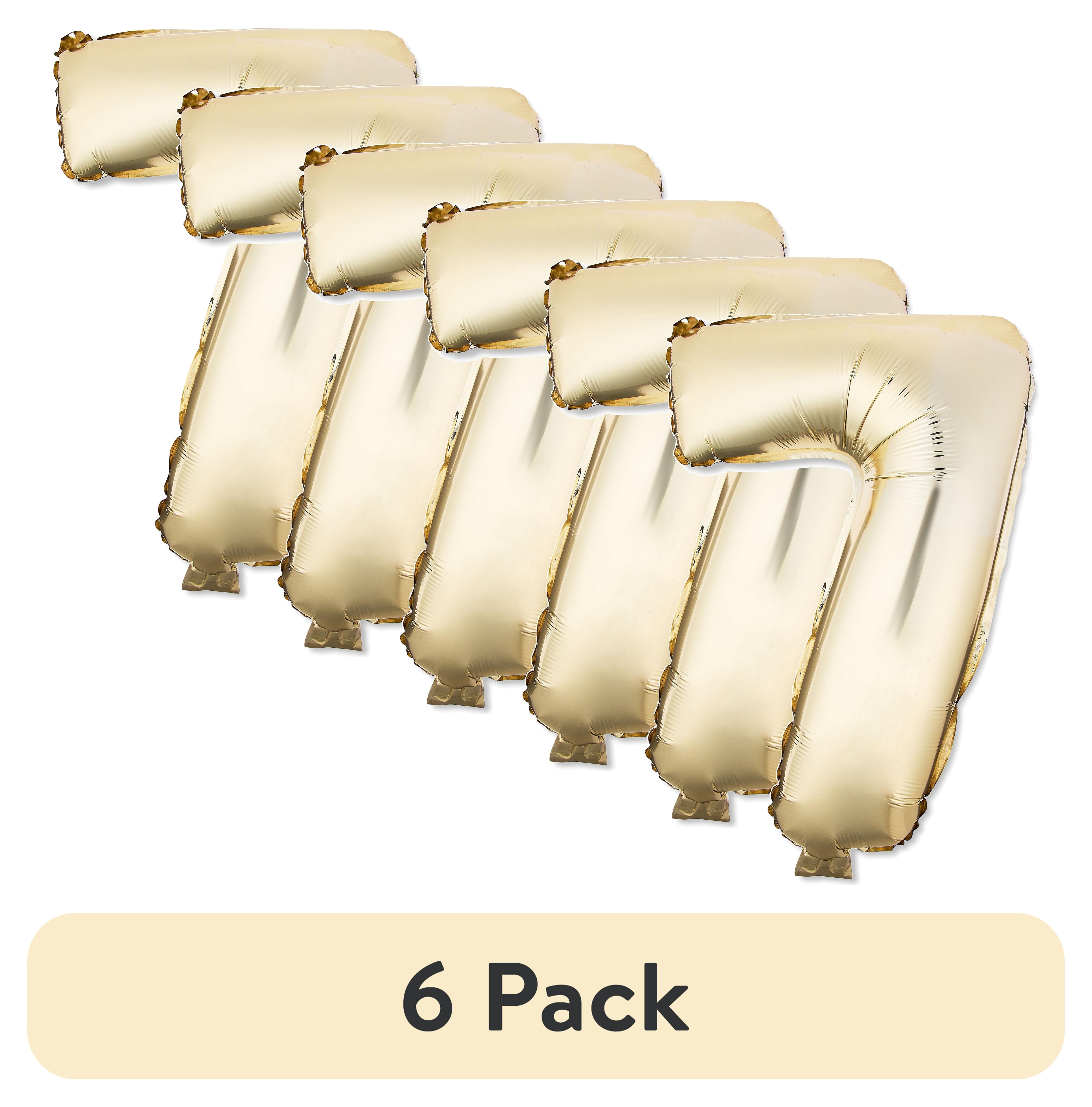 (6 pack) 16" Gold Foil Party Balloon Number 7, by Way to Celebrate