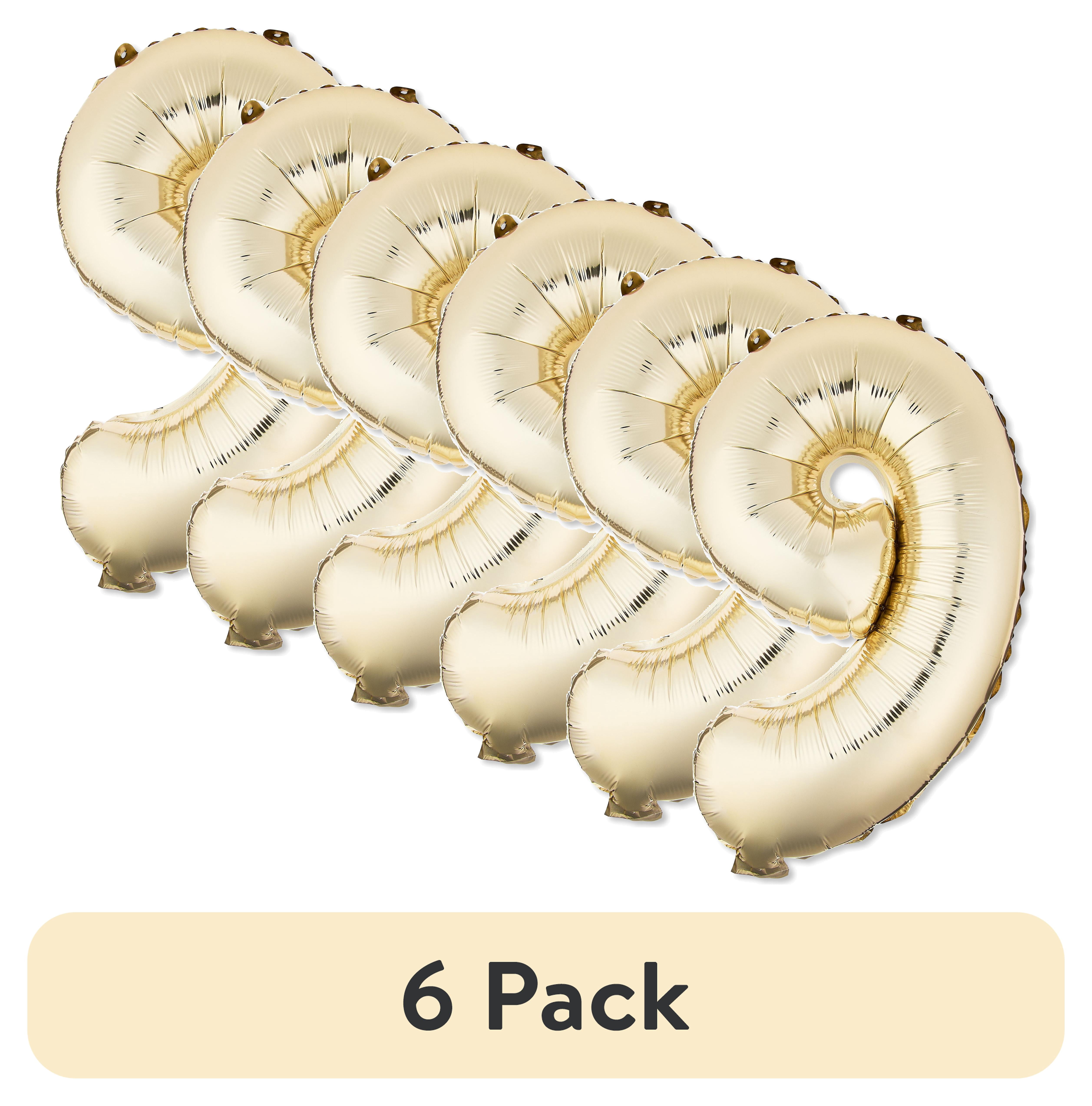 (6 pack) 16 inch Number 9 Foil Balloon, Gold, by Way To Celebrate