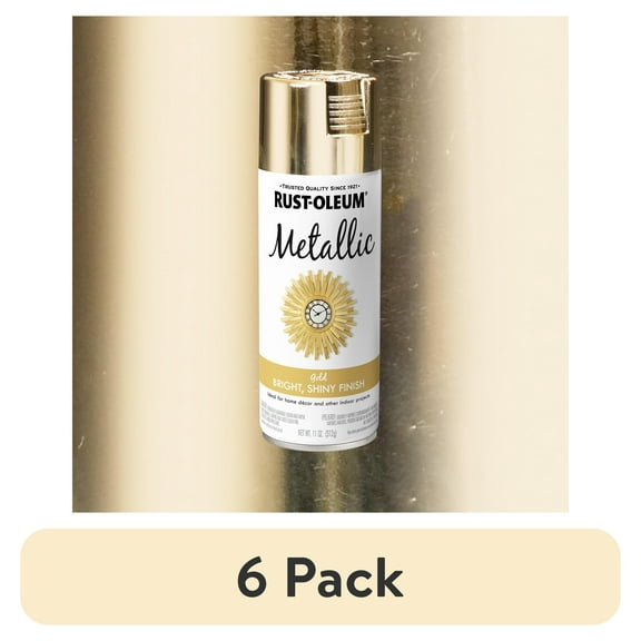 (6 pack) Gold, Rust-Oleum Specialty Metallic Spray Paint- 11 oz